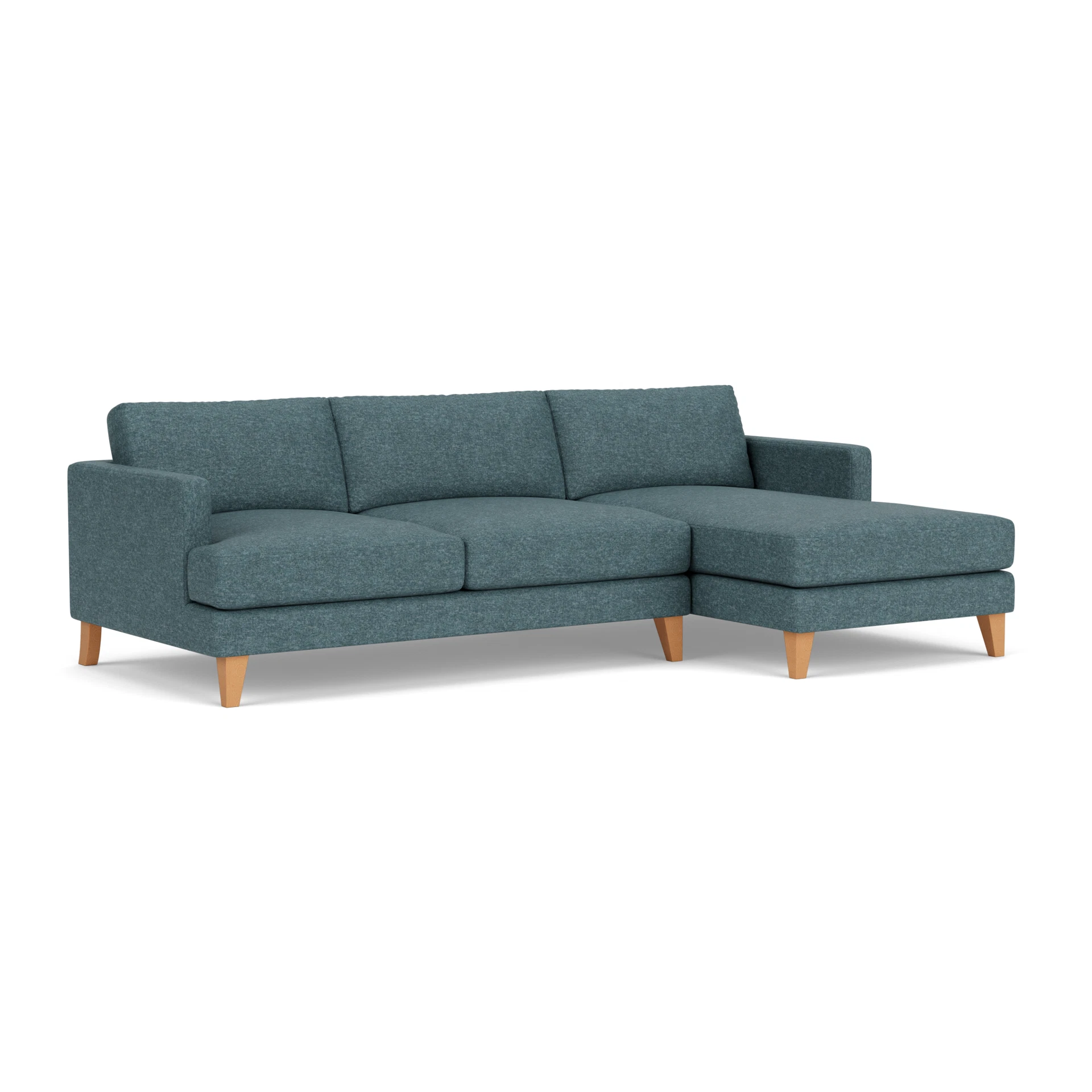 Jackson Chaise Large Right Hand in Aquaclean Oxford - Lake Marl with Light legs
