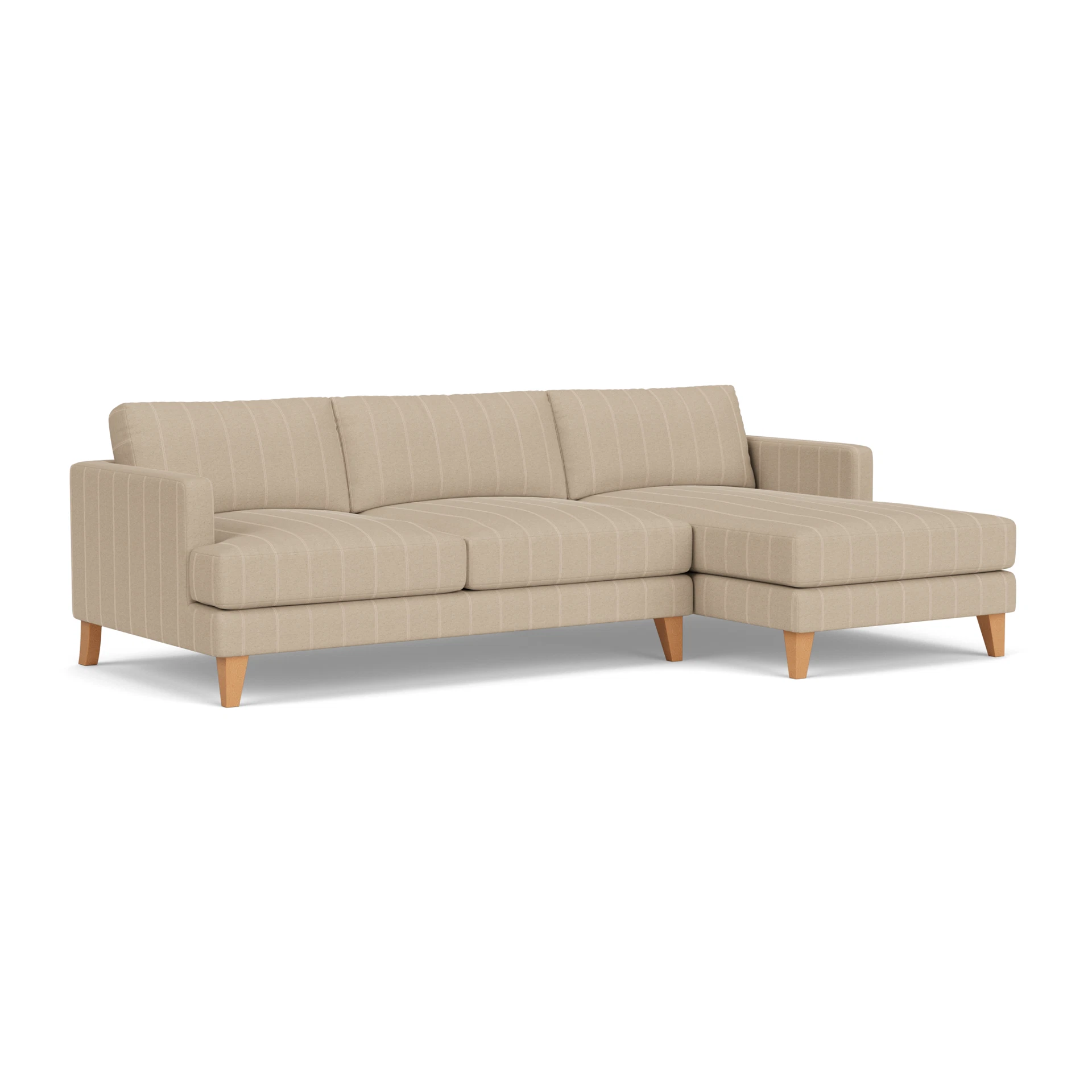 Jackson Chaise Large Right Hand in Compton Stripe - Natural with Light legs