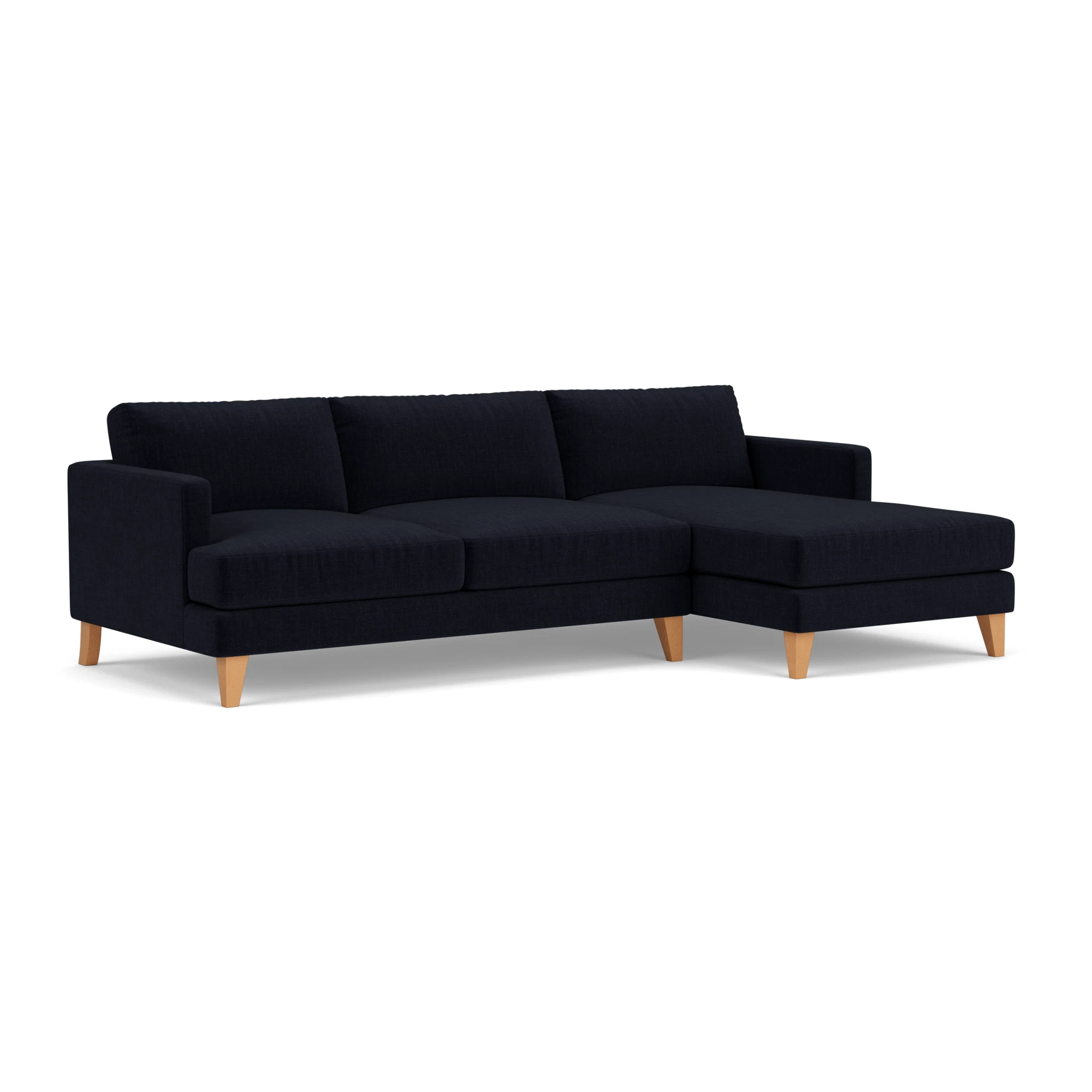 Jackson Chaise Large Right Hand in Eco Chenille - Ink with Light legs