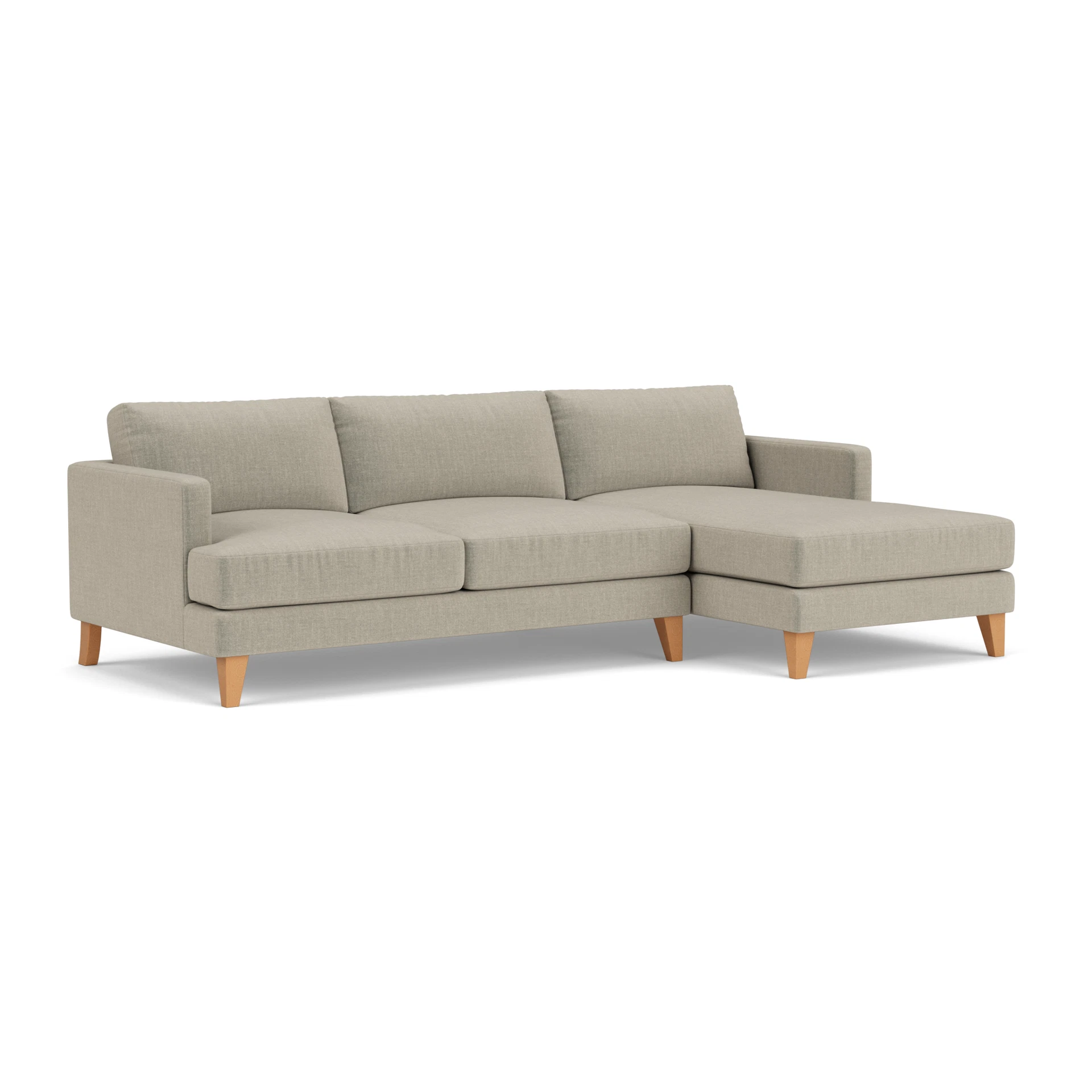 Jackson Chaise Large Right Hand in Eco Chenille - Natural with Light legs