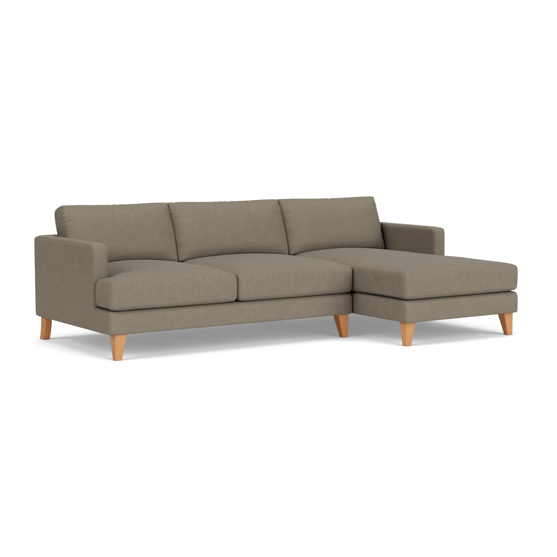 Jackson Chaise Large Right Hand in House Linen Mix - Mid Grey with Light legs