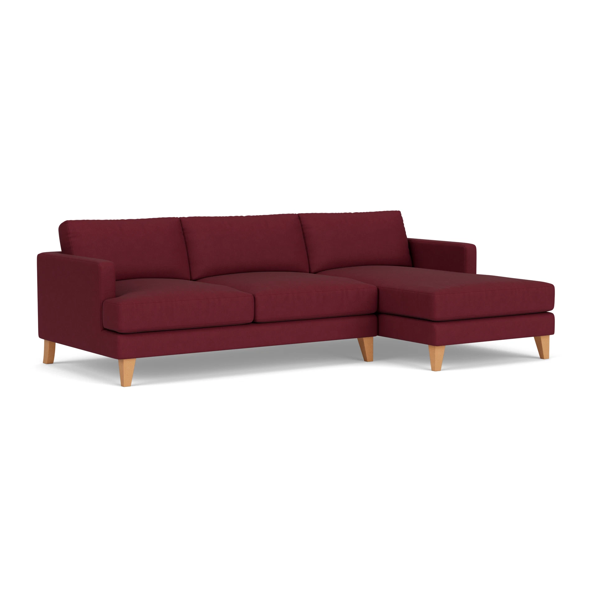 Jackson Chaise Large Right Hand in House Linen Mix - Rosehip with Light legs