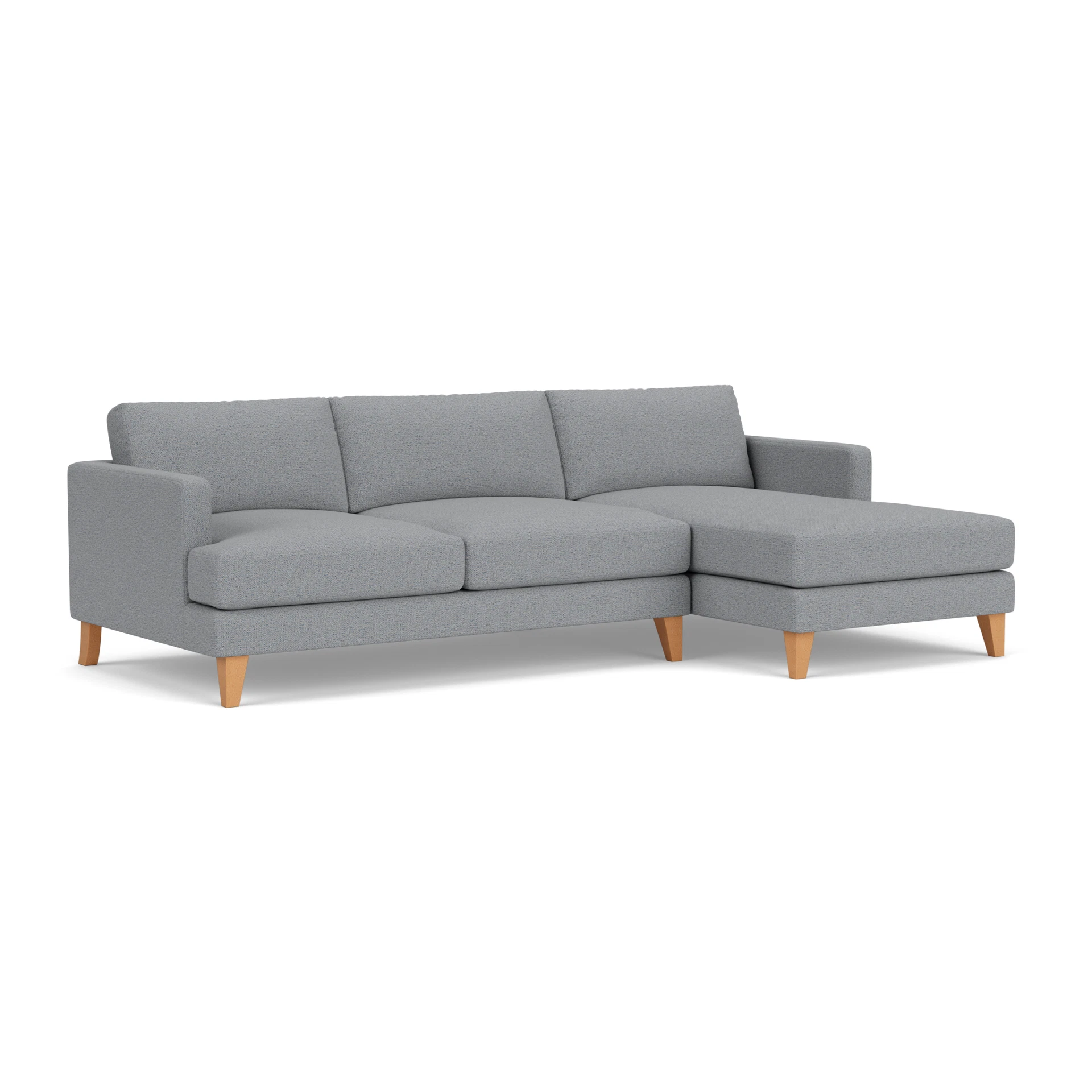 Jackson Chaise Large Right Hand in House Weave - Blue Marl with Light legs
