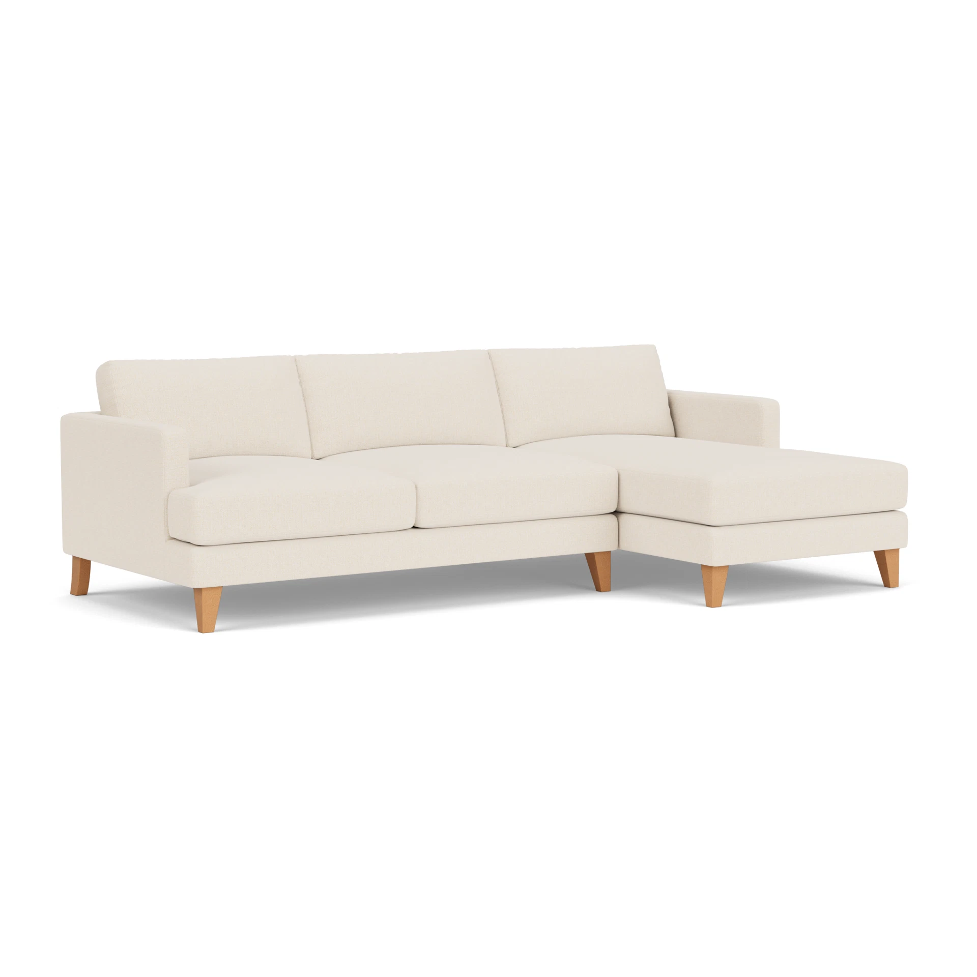 Jackson Chaise Large Right Hand in House Weave - Cream with Light legs