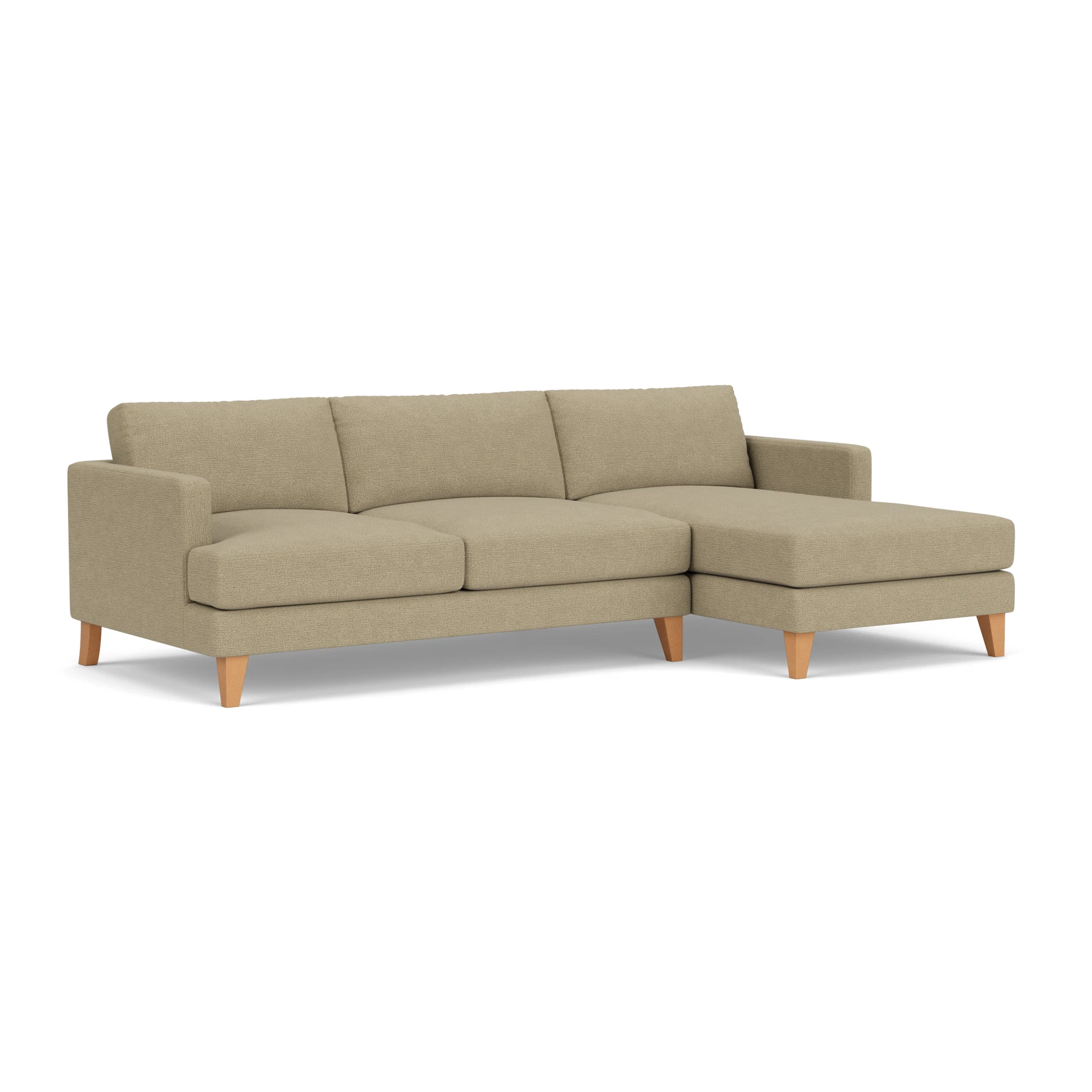 Jackson Chaise Large Right Hand in House Weave - Green Marl with Light legs