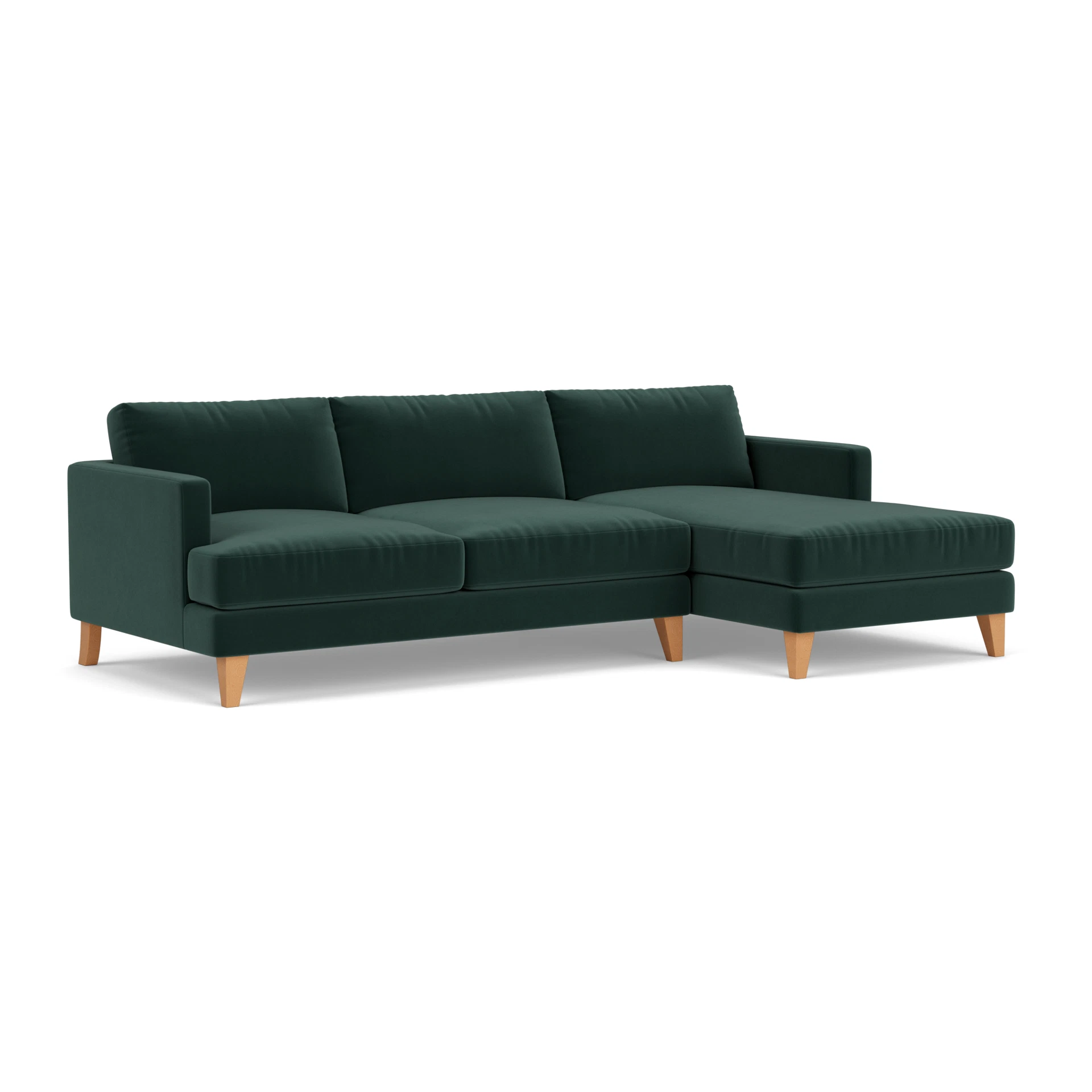 Jackson Chaise Large Right Hand in Matt Velvet - Lake with Light legs