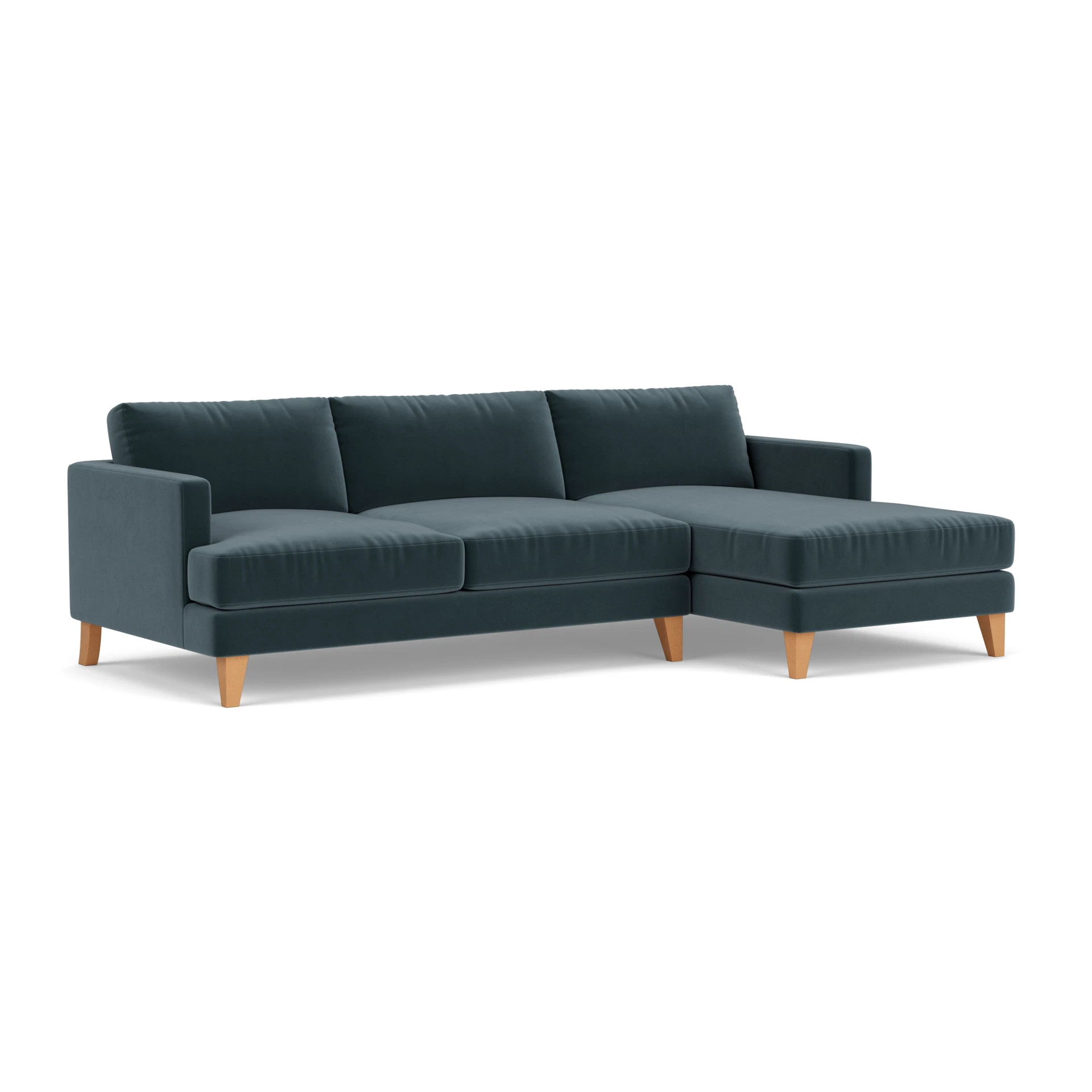 Jackson Chaise Large Right Hand in Matt Velvet - Night Sky with Light legs