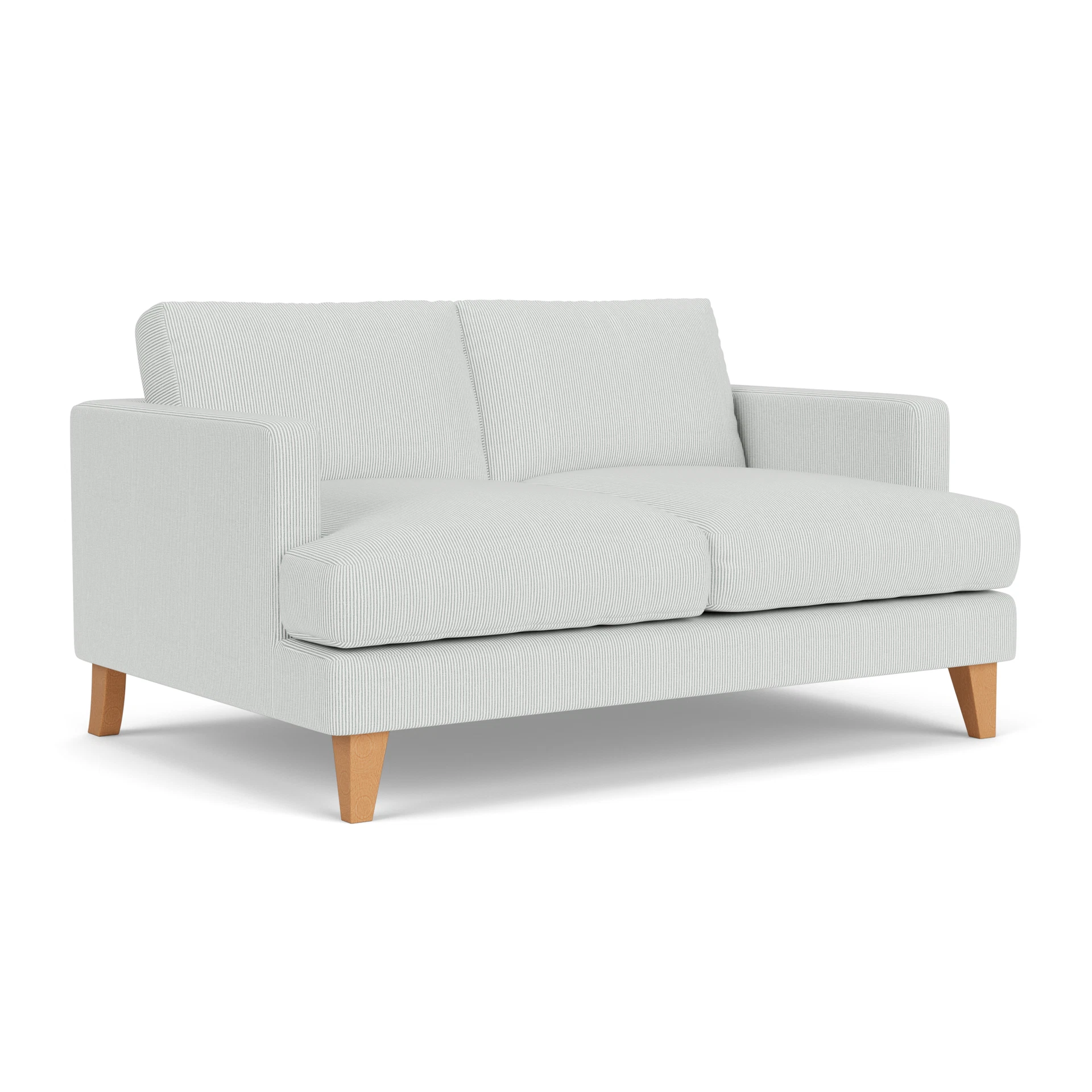 Jackson Large 2 Seater Sofa in Broadway Stripe - Duck Egg with Light legs
