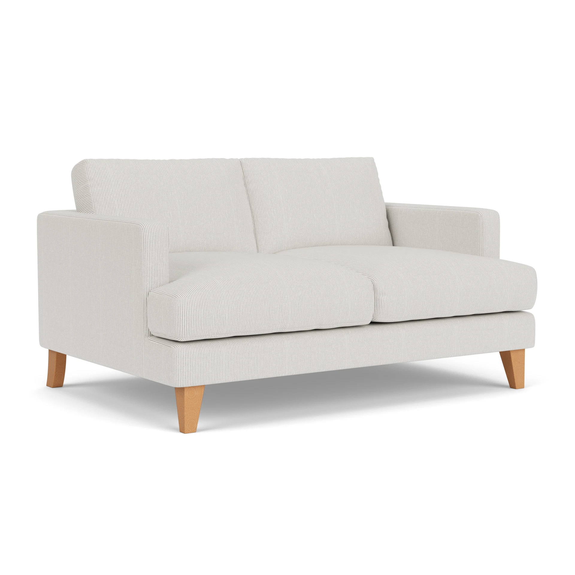 Jackson Large 2 Seater Sofa in Broadway Stripe - Grey with Light legs