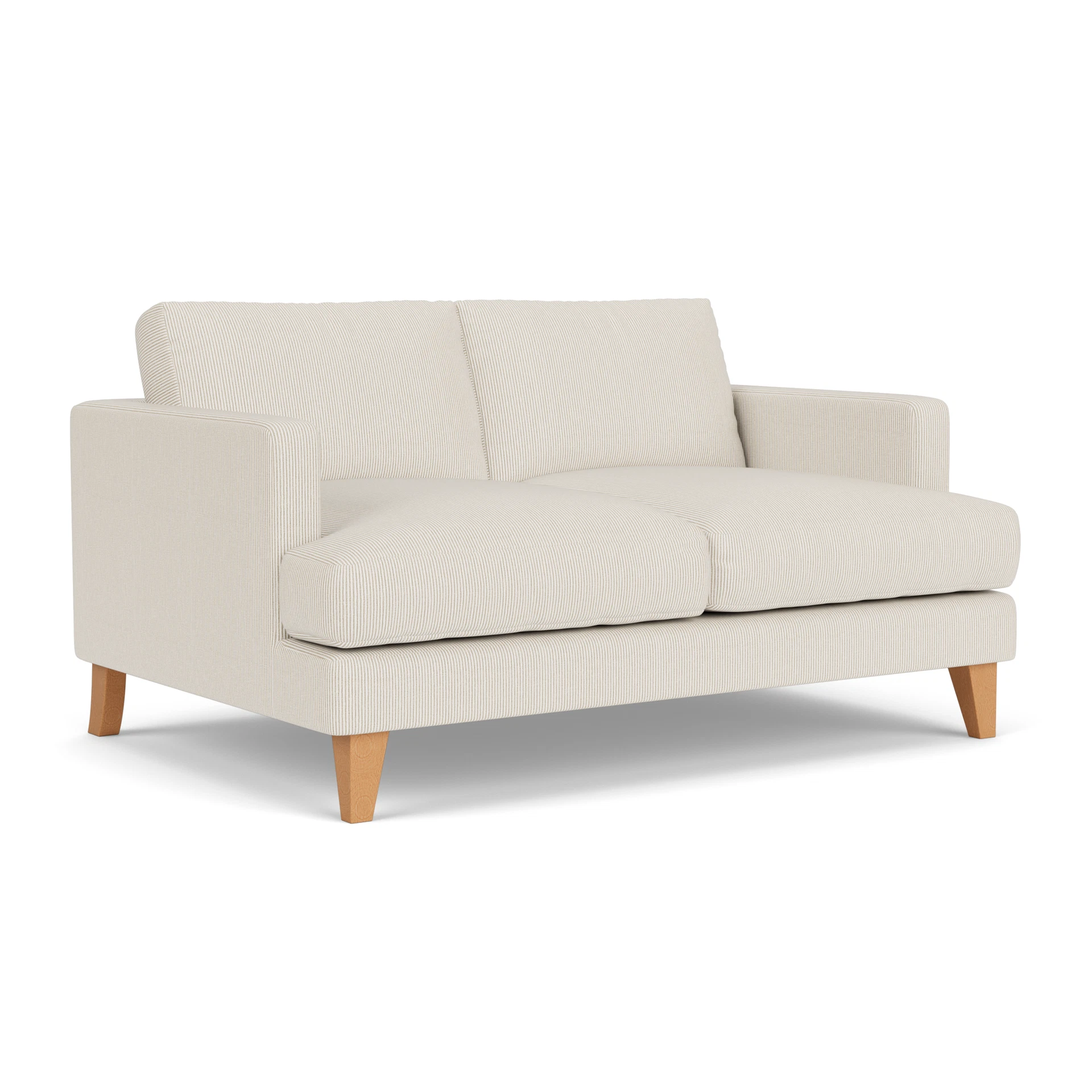 Jackson Large 2 Seater Sofa in Broadway Stripe - Natural with Light legs