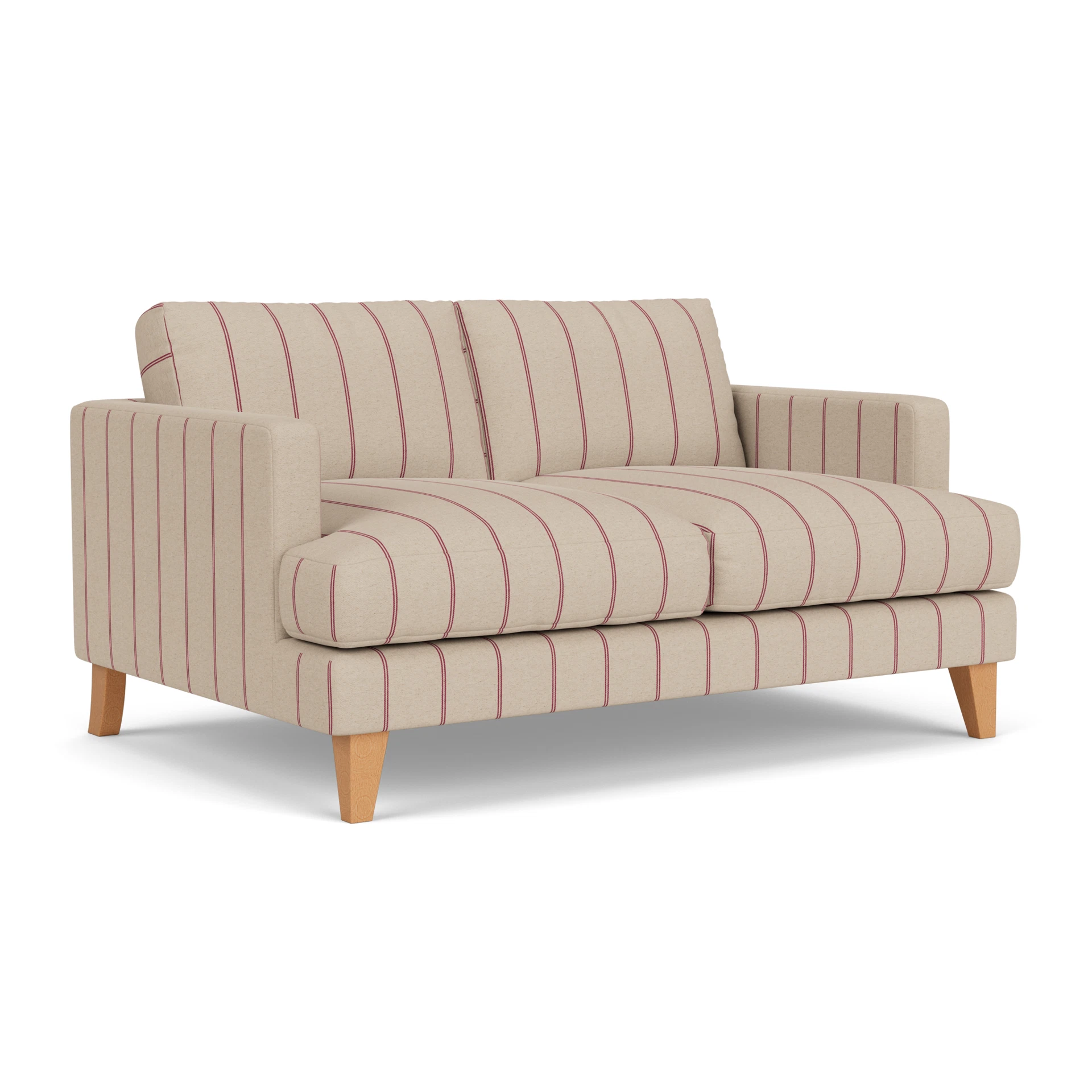 Jackson Large 2 Seater Sofa in Compton Stripe - Raspberry with Light legs
