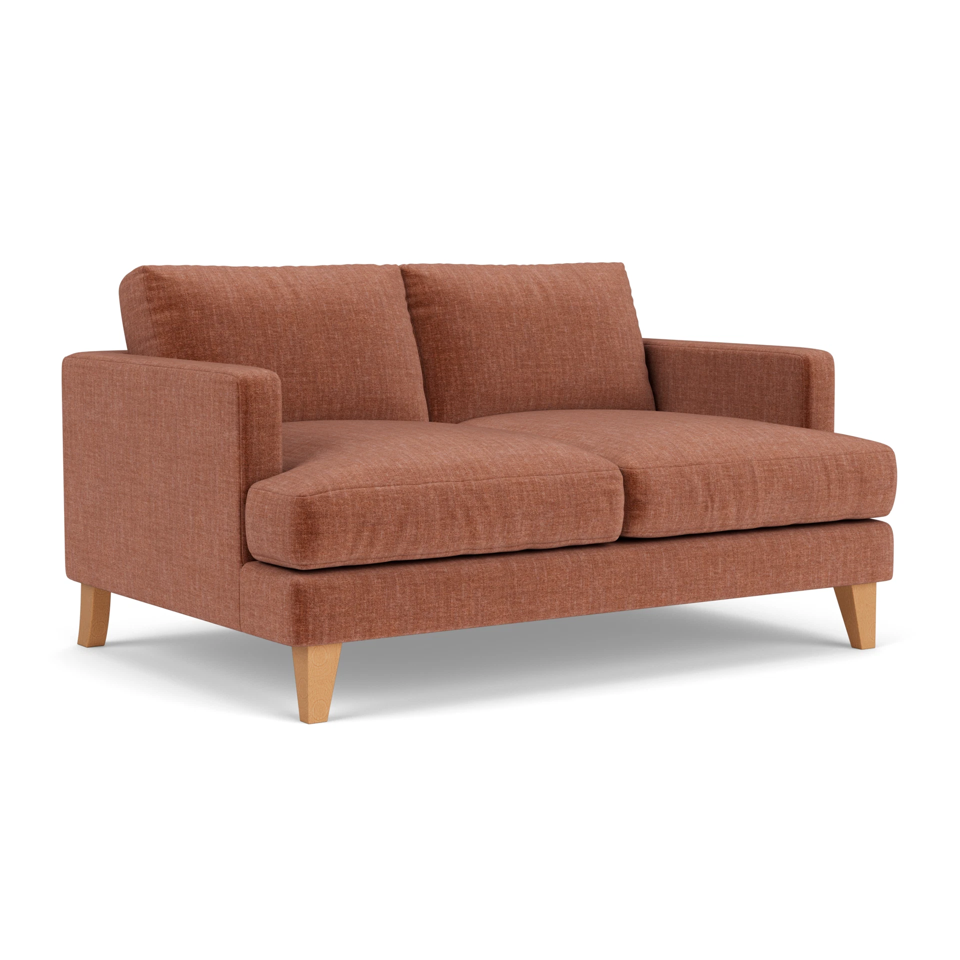 Jackson Large 2 Seater Sofa in Eco Chenille - Cinnamon with Light legs