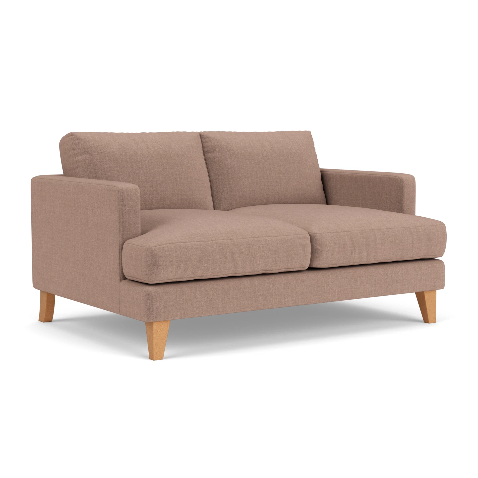 Jackson Large 2 Seater Sofa in Eco Chenille - Dusky Rose with Light legs