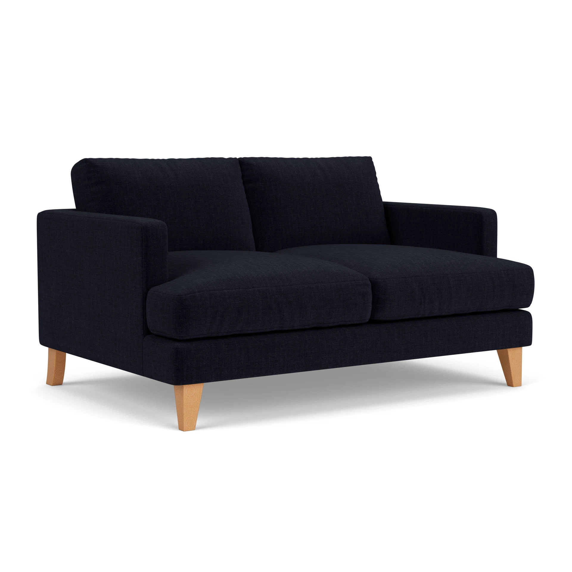 Jackson Large 2 Seater Sofa in Eco Chenille - Ink with Light legs