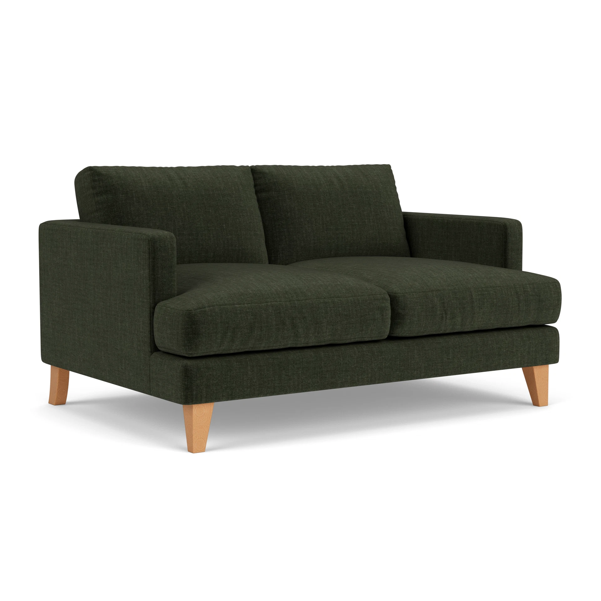 Jackson Large 2 Seater Sofa in Eco Chenille - Moss with Light legs