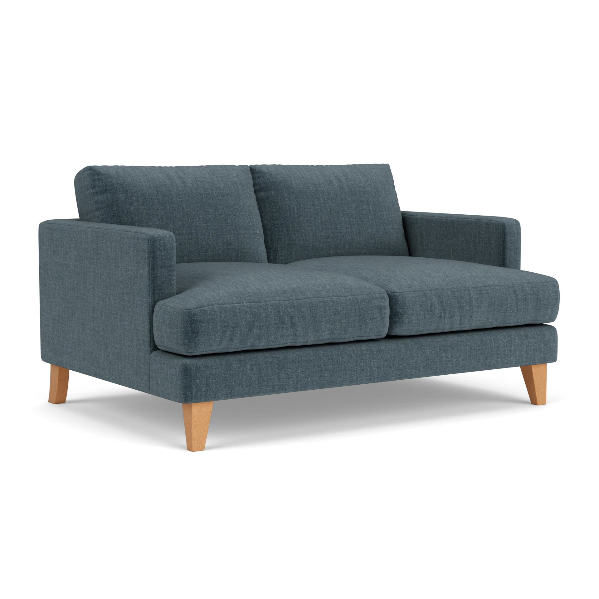 Jackson Large 2 Seater Sofa in Eco Chenille - Teal with Light legs
