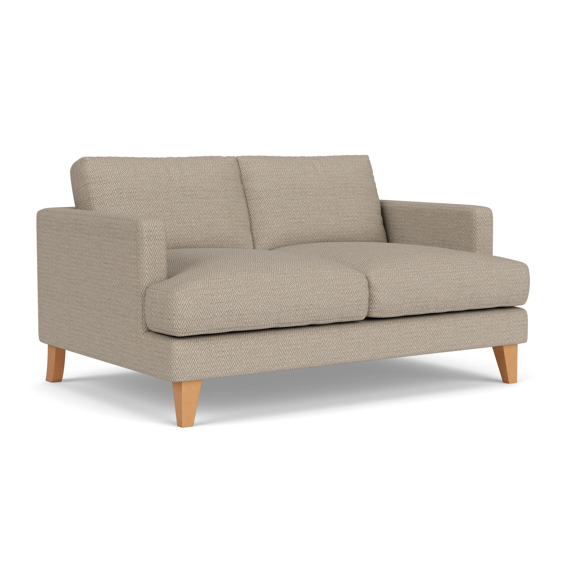 Jackson Large 2 Seater Sofa in Herringbone Weave - Natural with Light legs