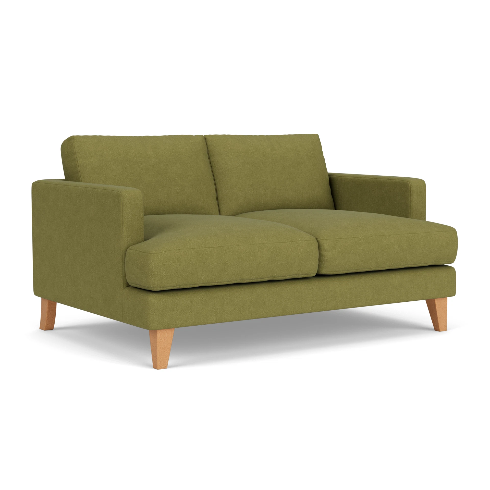Jackson Large 2 Seater Sofa in House Linen Mix - Apple with Light legs