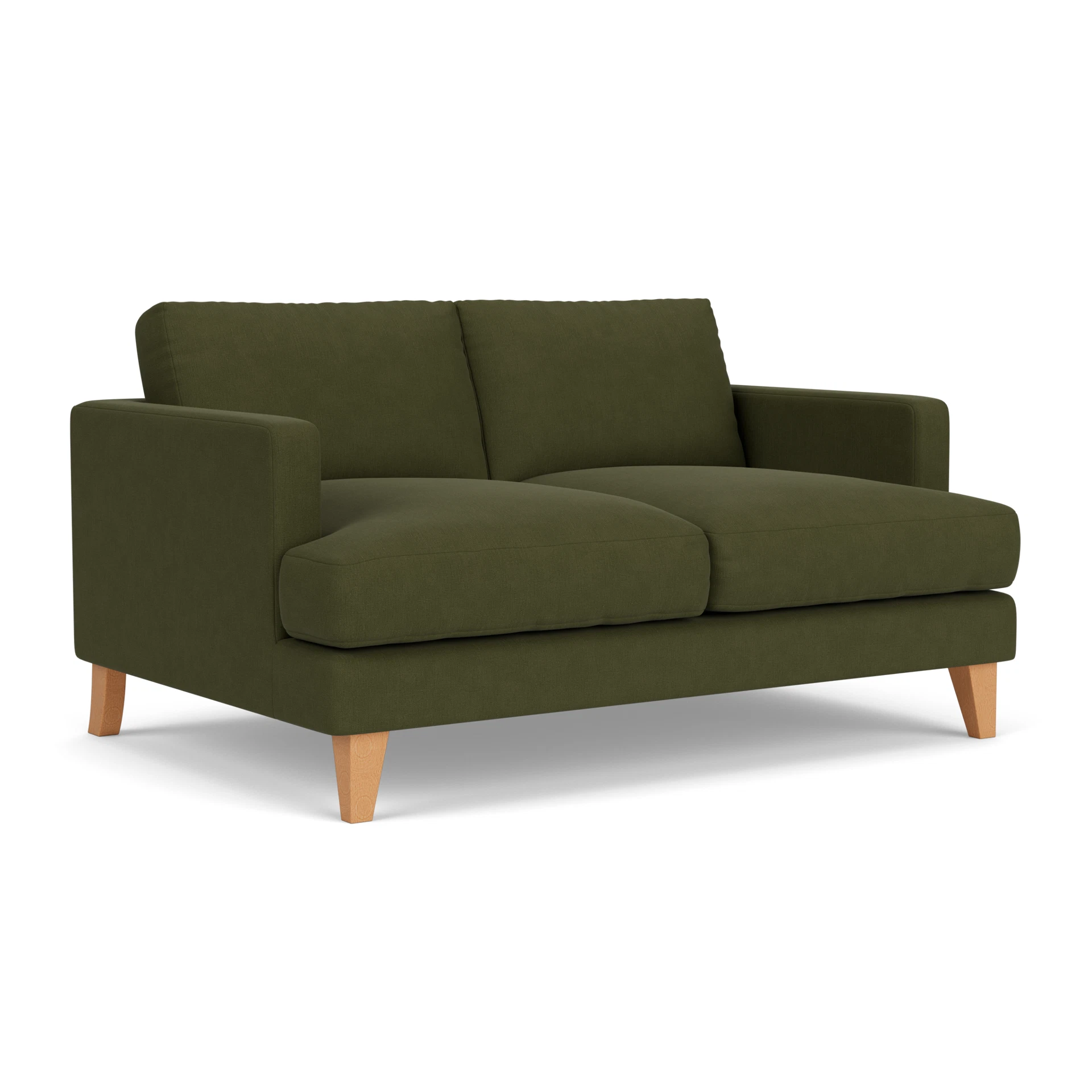 Jackson Large 2 Seater Sofa in House Linen Mix - Forest Green with Light legs