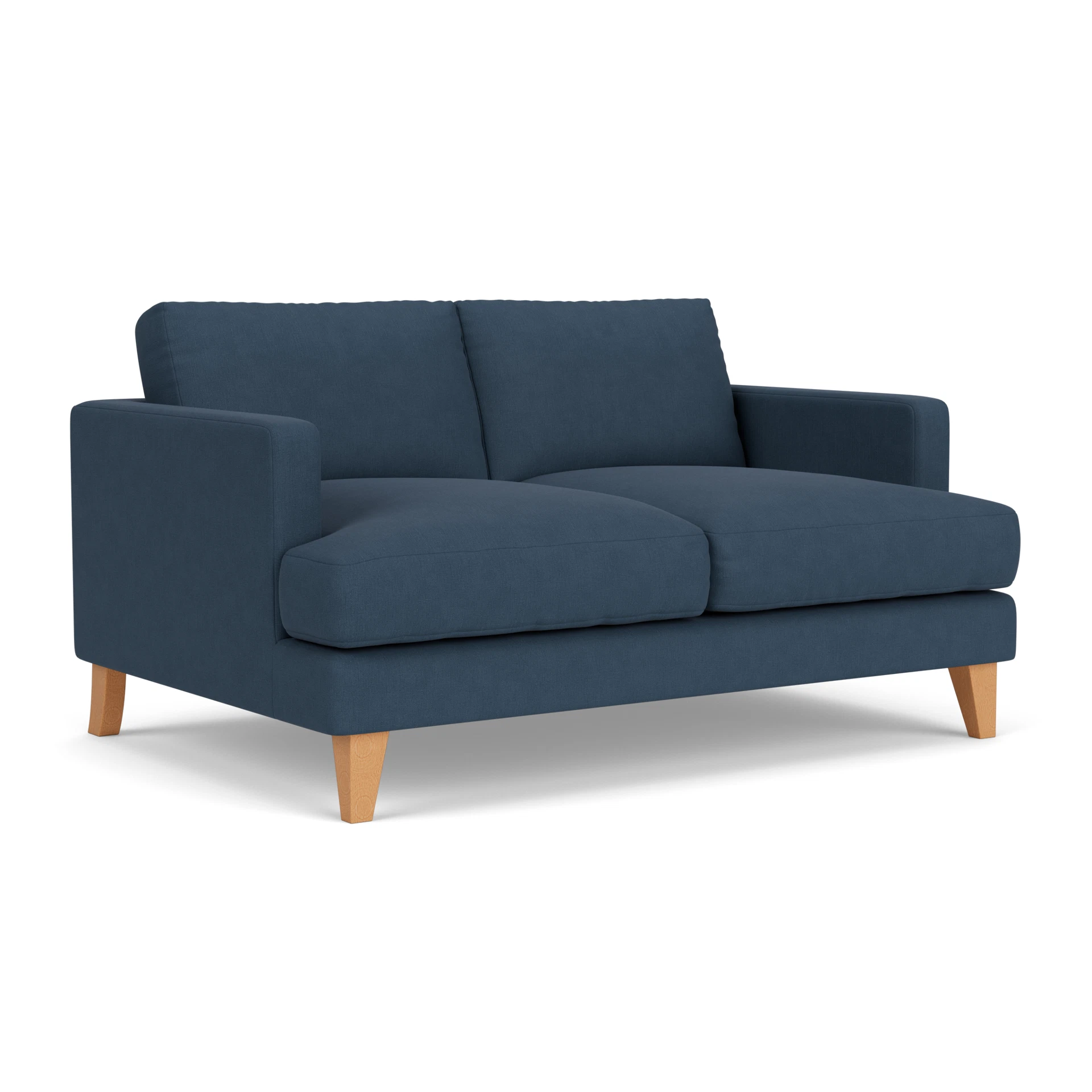 Jackson Large 2 Seater Sofa in House Linen Mix - Indigo with Light legs