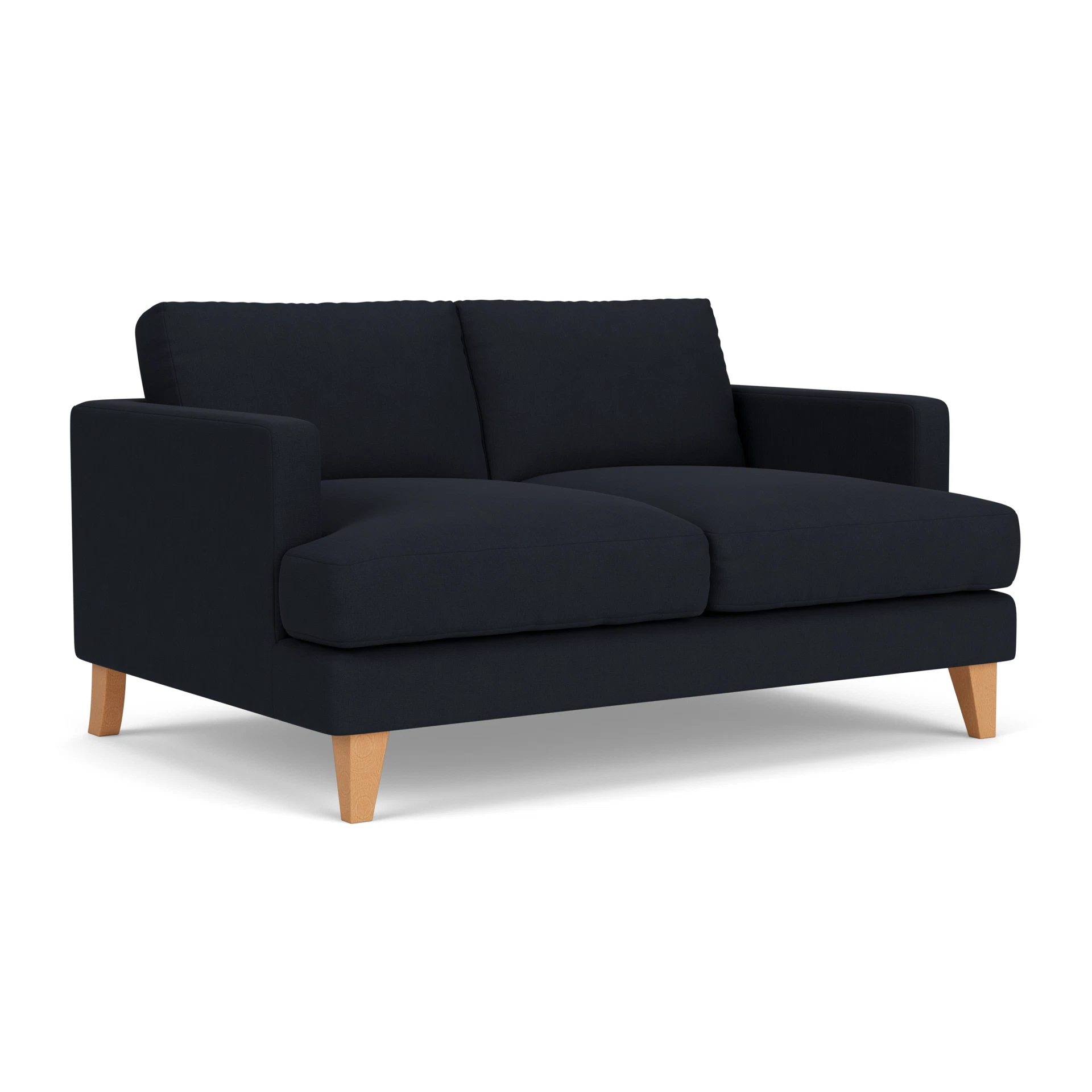 Jackson Large 2 Seater Sofa in House Linen Mix - Ink with Light legs