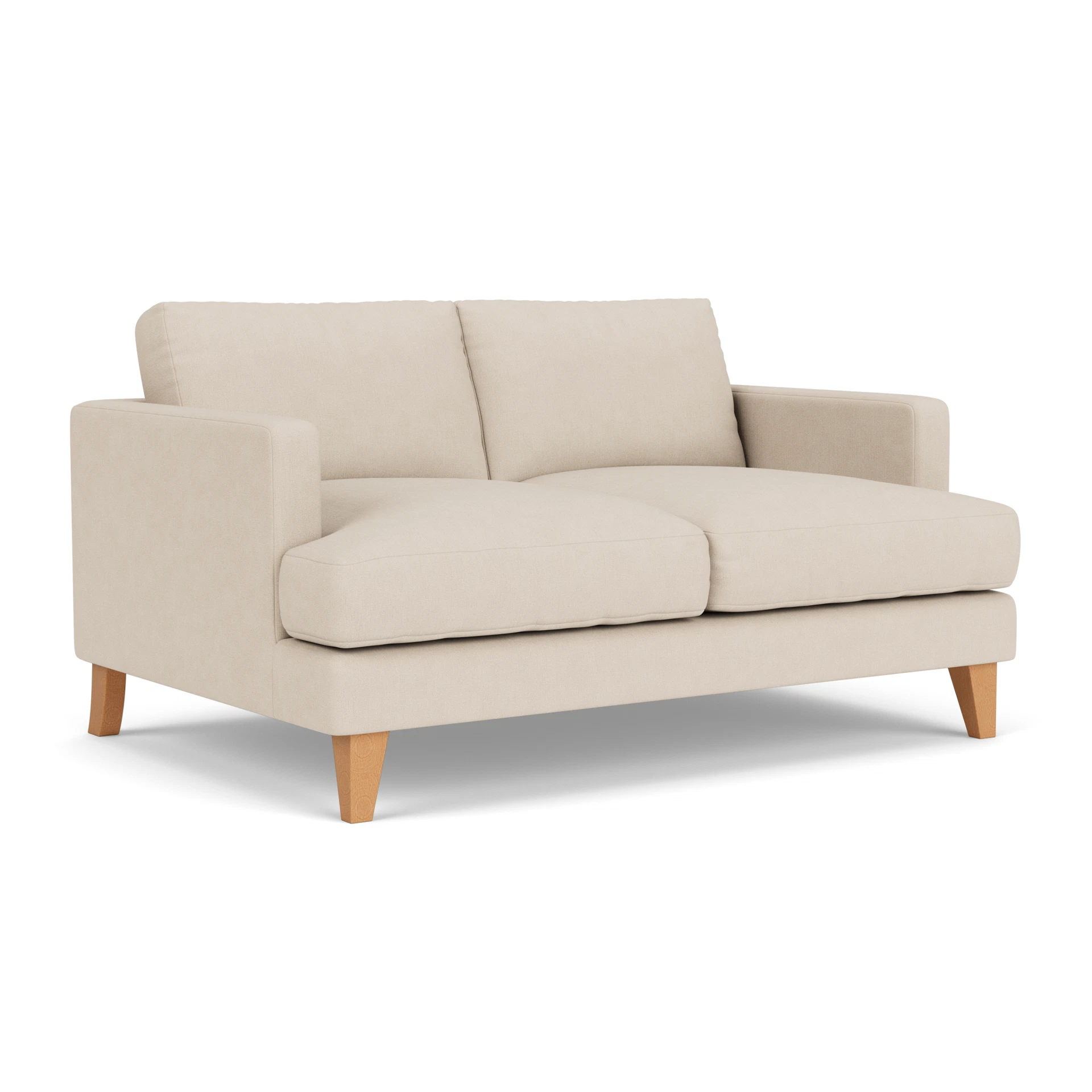 Jackson Large 2 Seater Sofa in House Linen Mix - Lily White with Light legs
