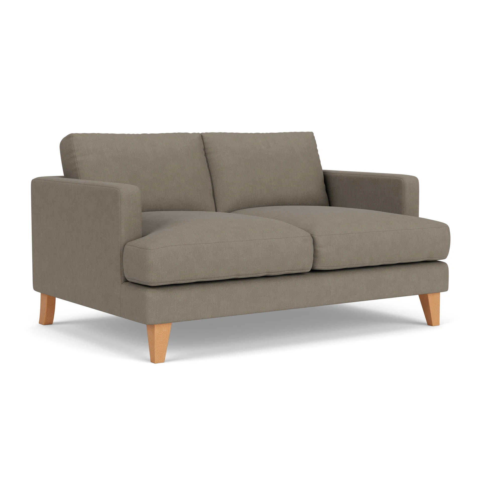 Jackson Large 2 Seater Sofa in House Linen Mix - Mid Grey with Light legs