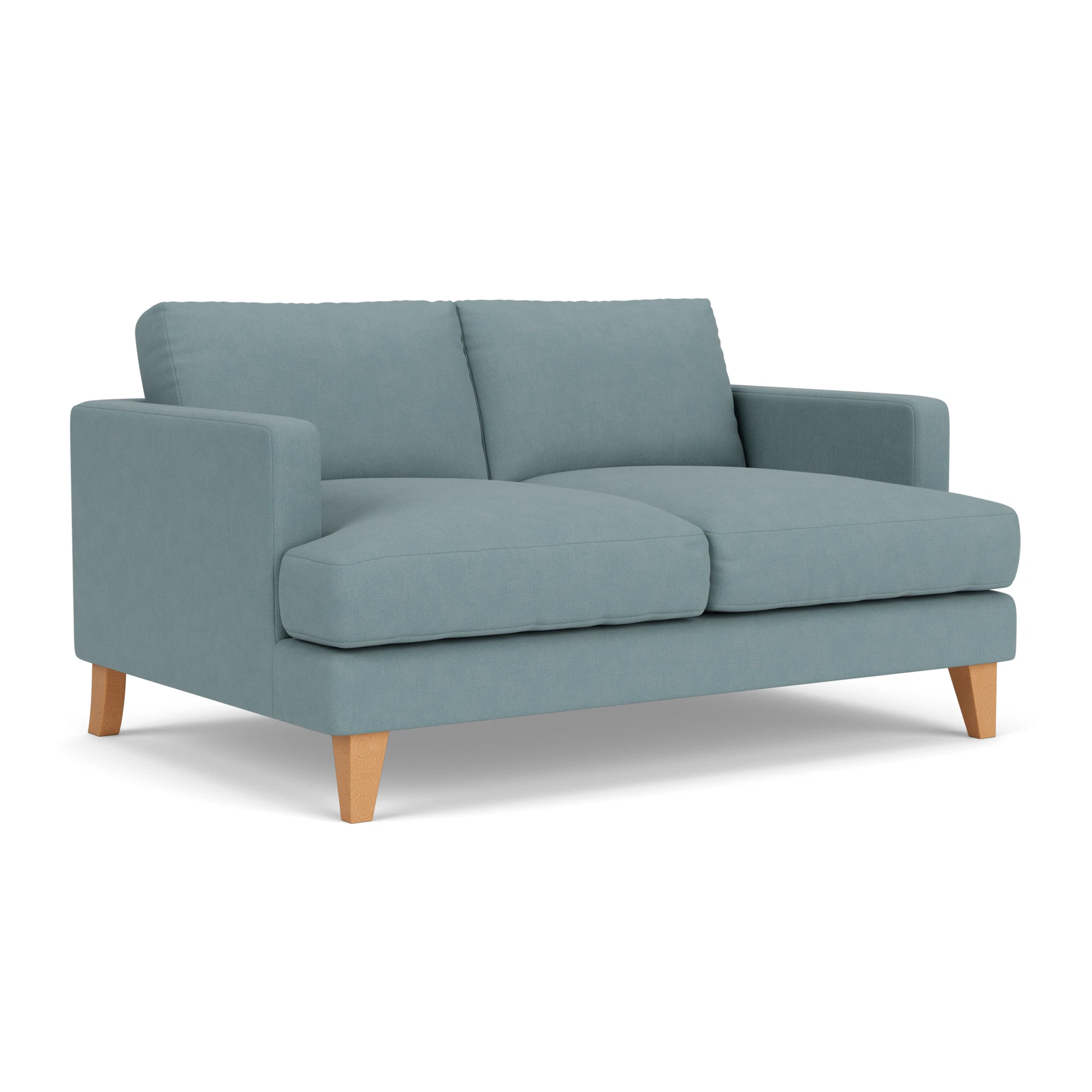 Jackson Large 2 Seater Sofa in House Linen Mix - Sky Blue with Light legs