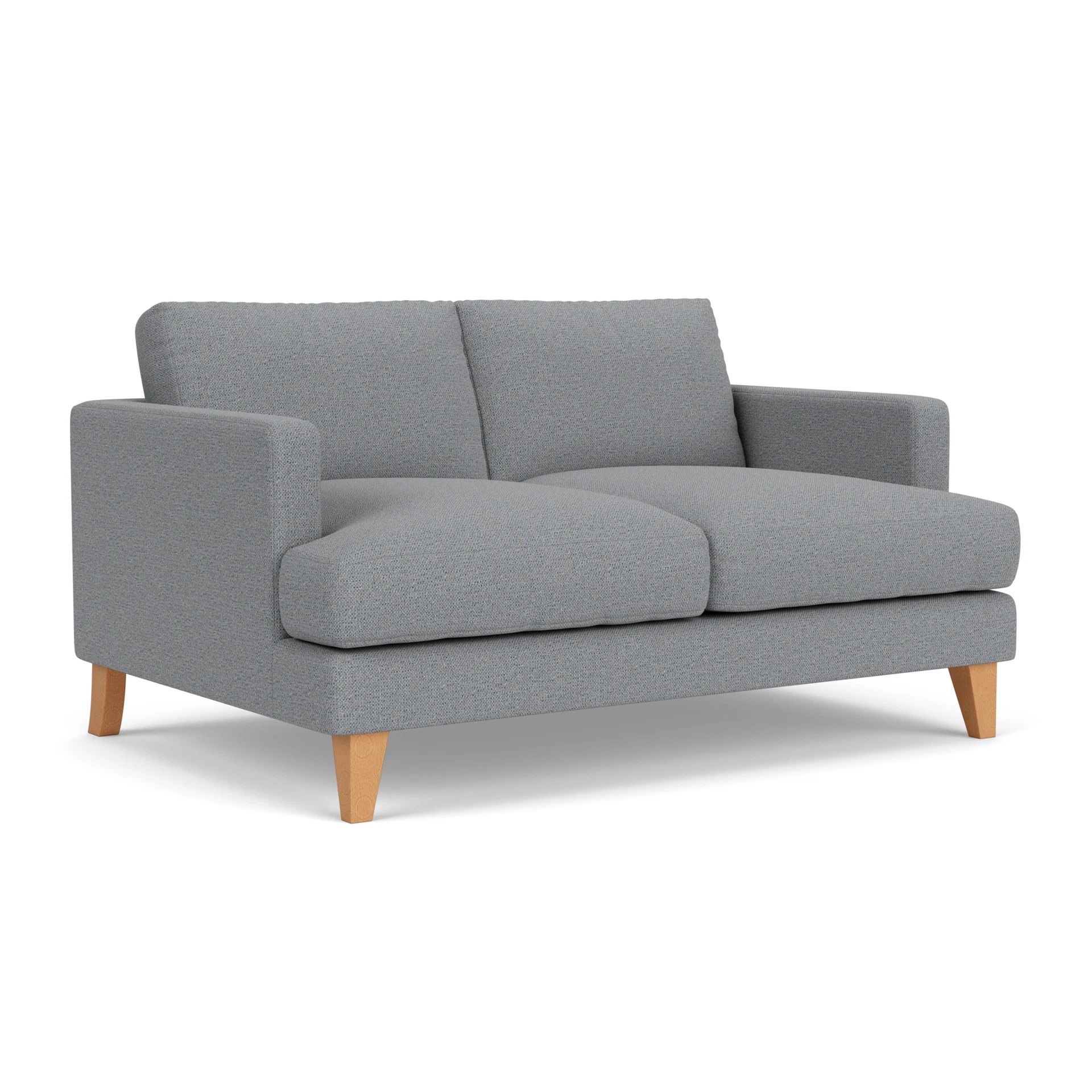 Jackson Large 2 Seater Sofa in House Weave - Blue Marl with Light legs