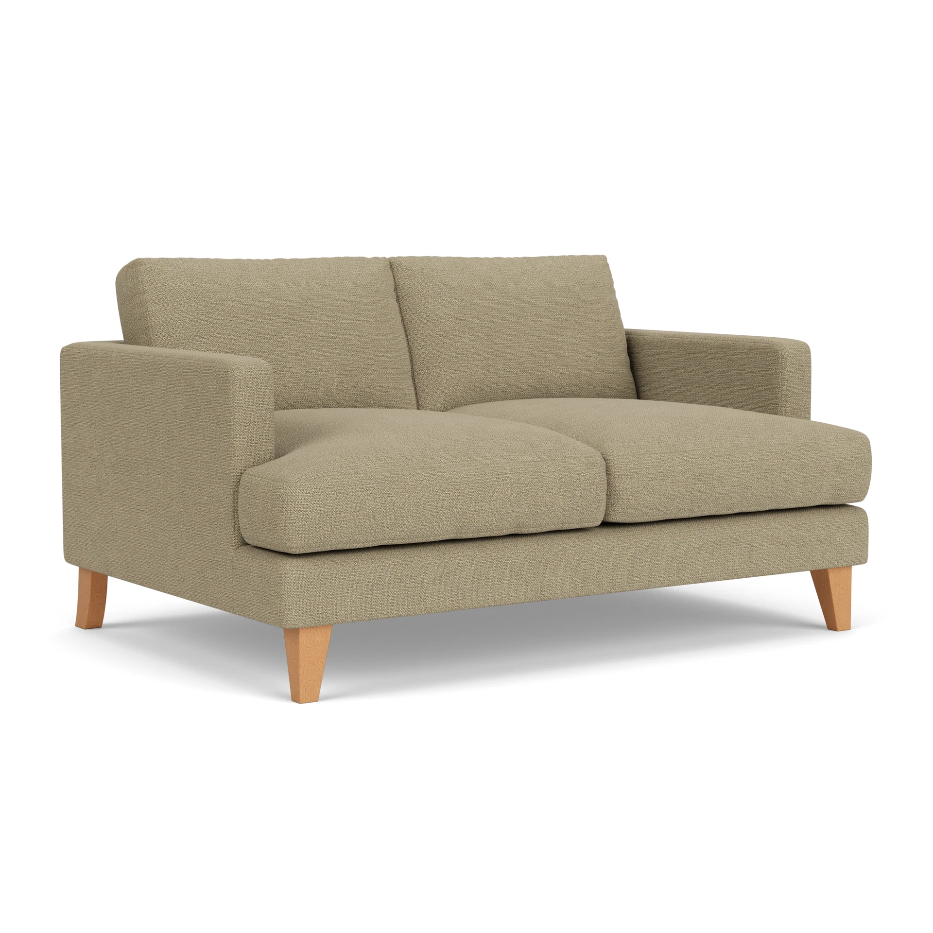 Jackson Large 2 Seater Sofa in House Weave - Green Marl with Light legs