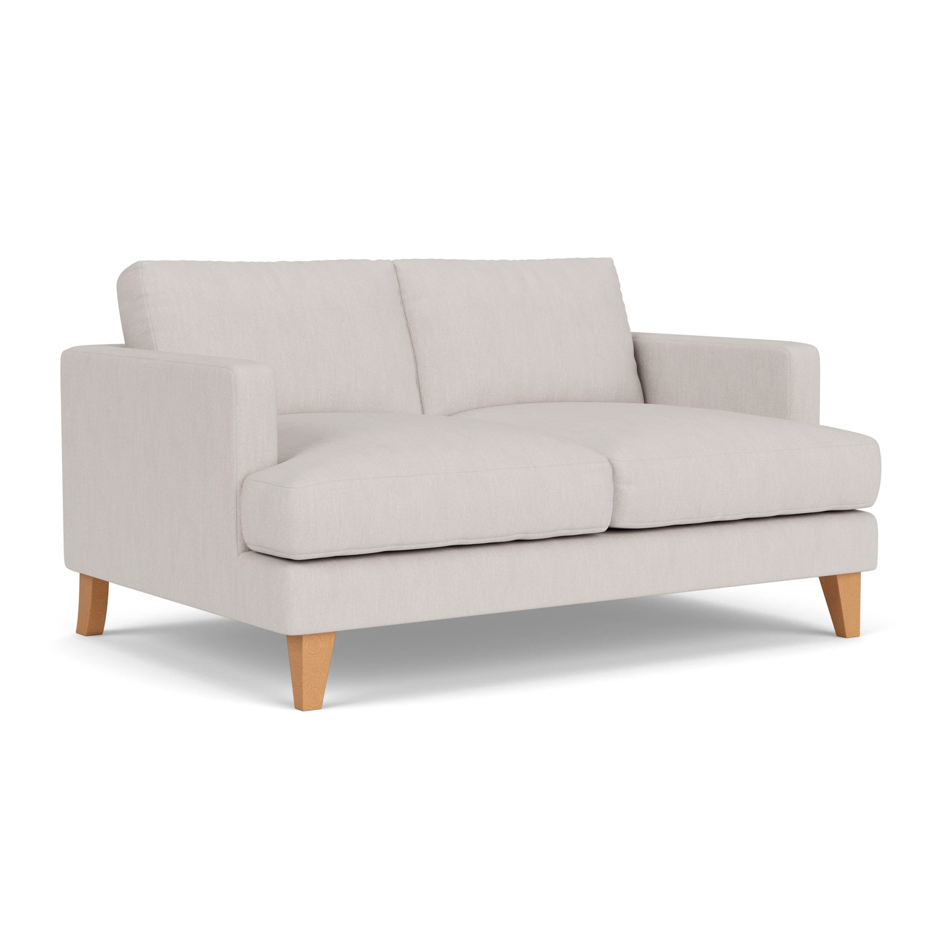 Jackson Large 2 Seater Sofa in Luxury Italian Linen - Soft White with Light legs