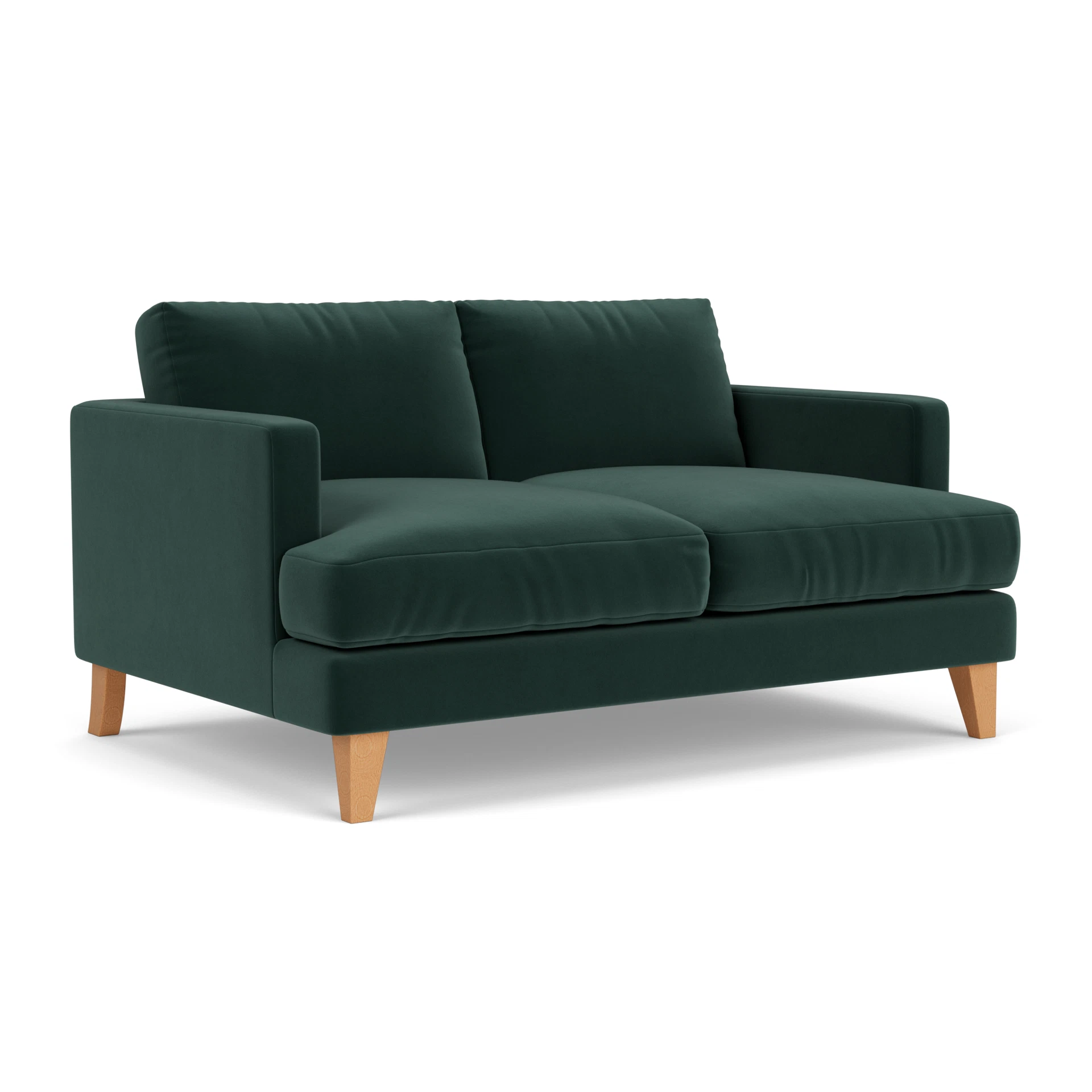 Jackson Large 2 Seater Sofa in Matt Velvet - Lake with Light legs
