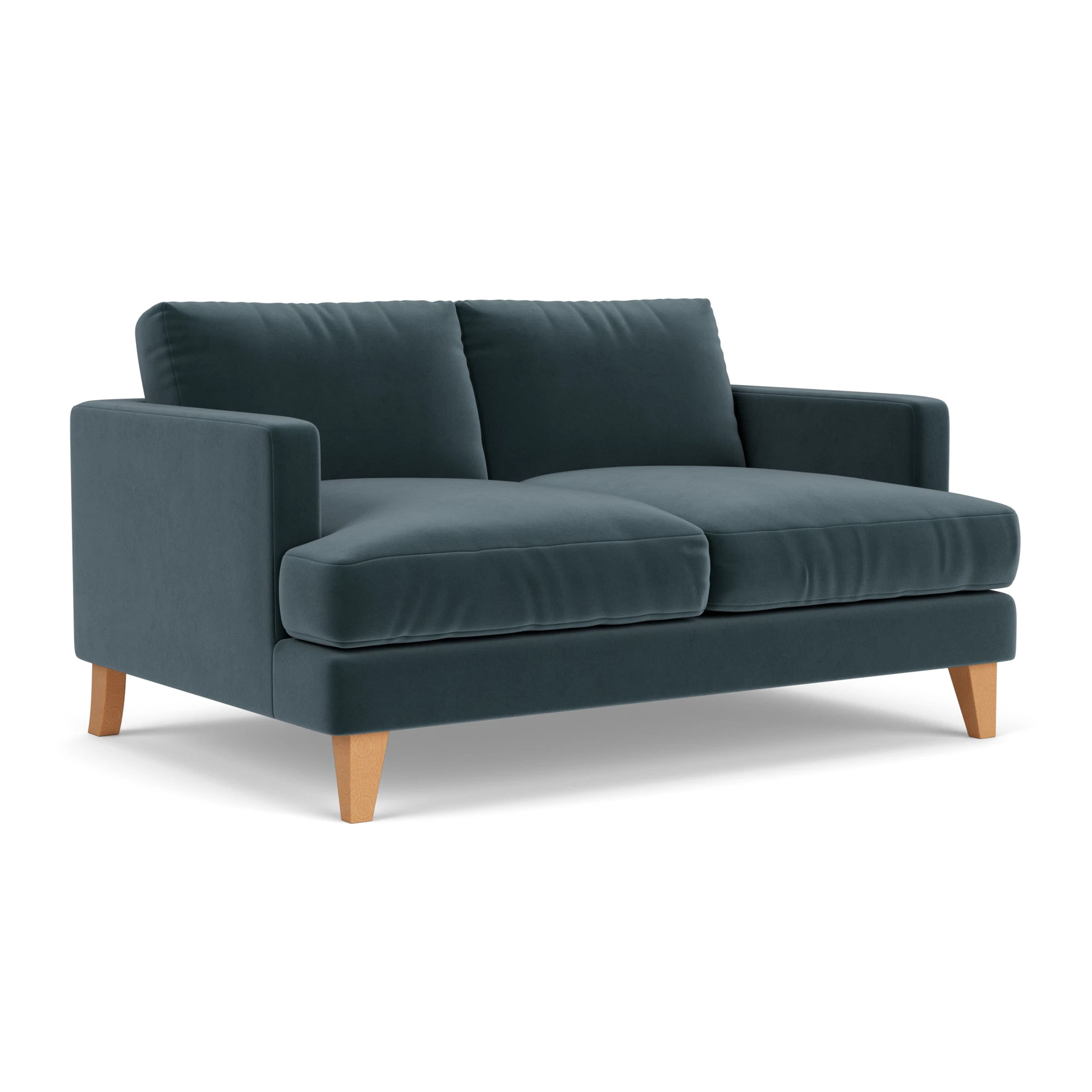 Jackson Large 2 Seater Sofa in Matt Velvet - Night Sky with Light legs