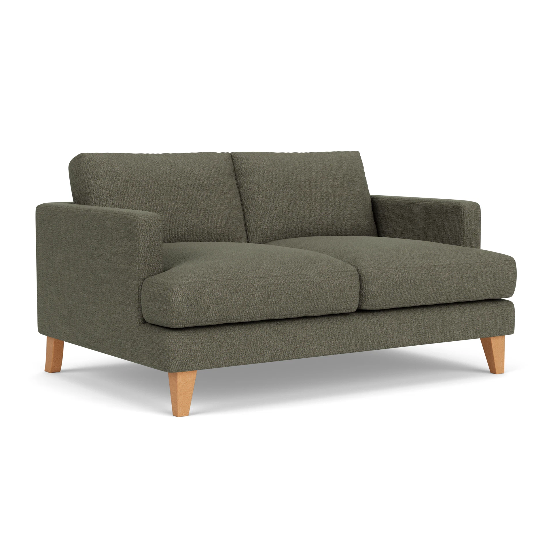 Jackson Large 2 Seater Sofa in Rustic Weave - Deep Forest with Light legs