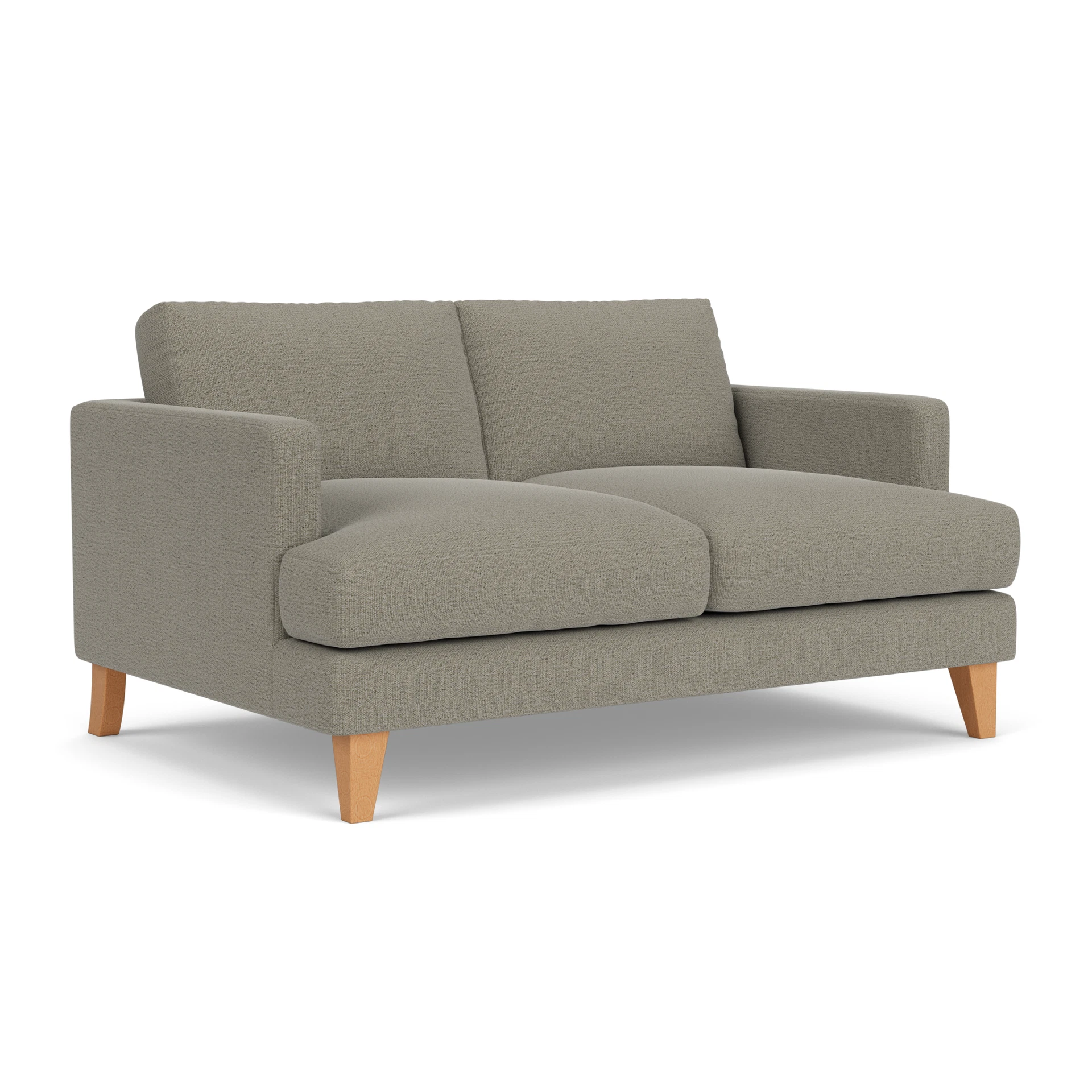 Jackson Large 2 Seater Sofa in Rustic Weave - Flax with Light legs