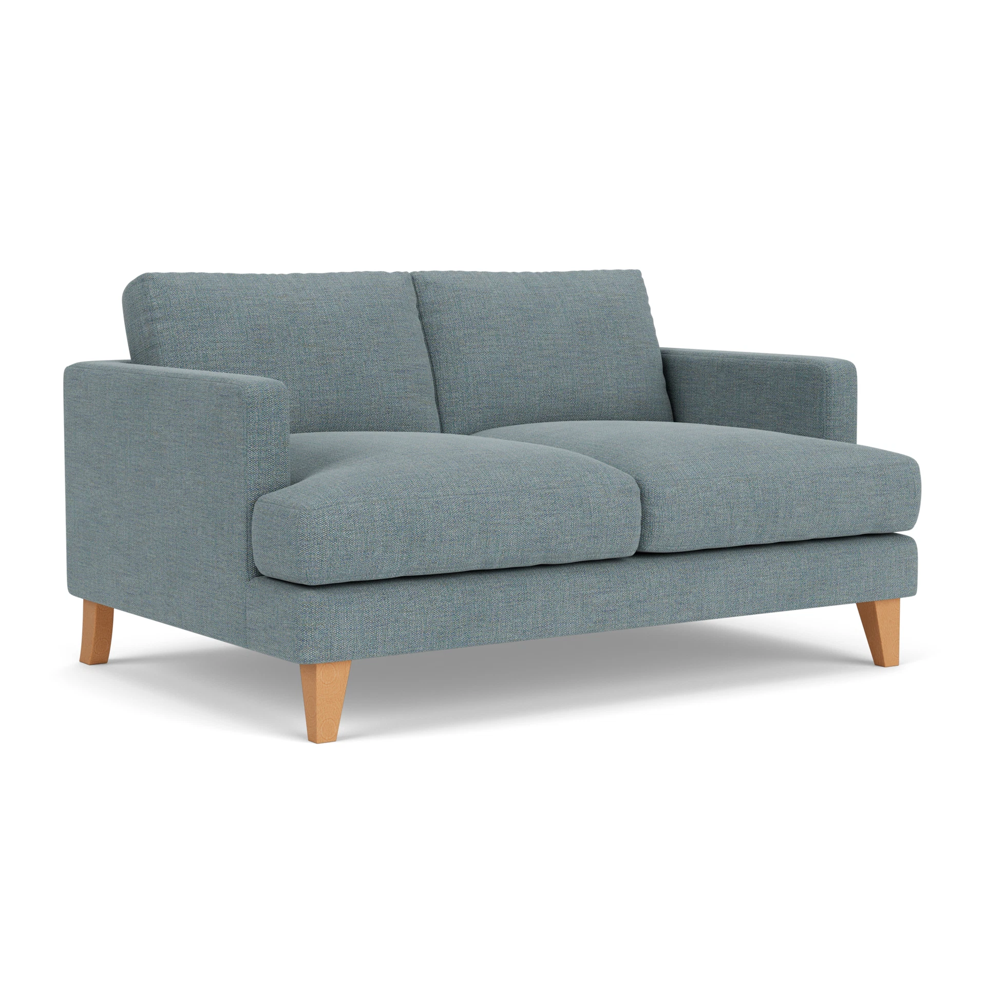 Jackson Large 2 Seater Sofa in Rustic Weave - Teal Marl with Light legs
