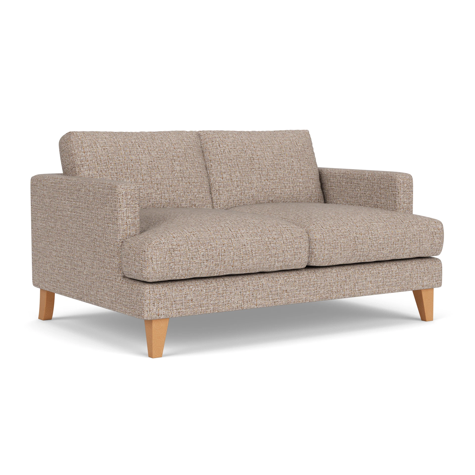 Jackson Large 2 Seater Sofa in Textured Weave - Natural Mix with Light legs
