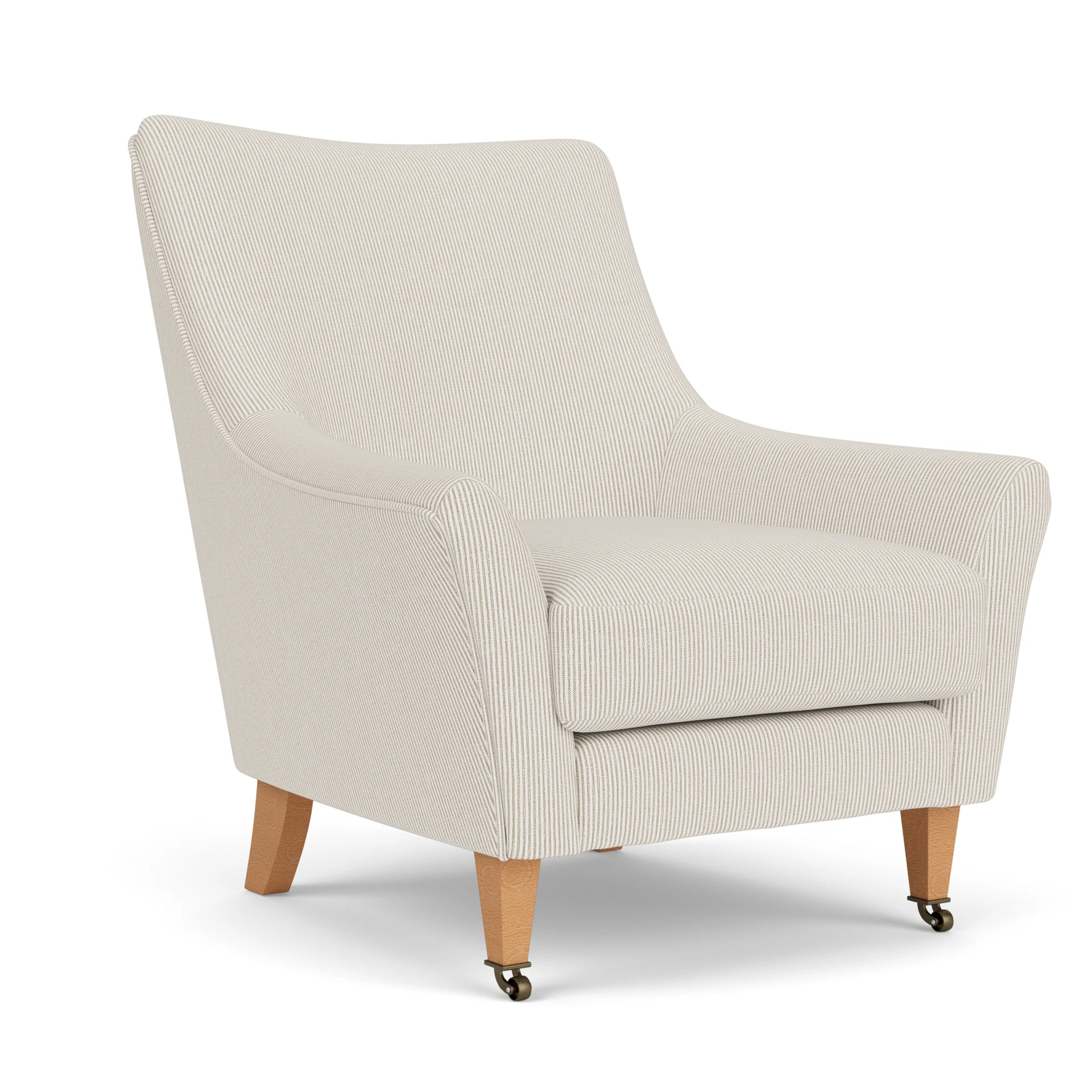 Martha Armchair in Broadway Stripe - Natural with Light legs