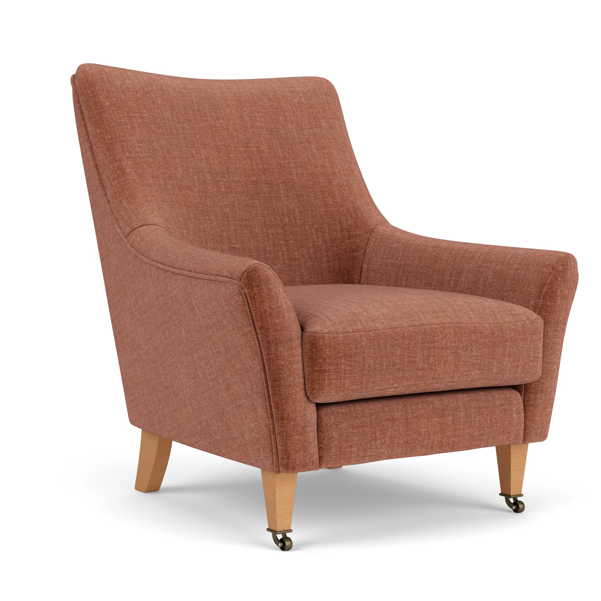 Martha Armchair in Eco Chenille - Cinnamon with Light legs