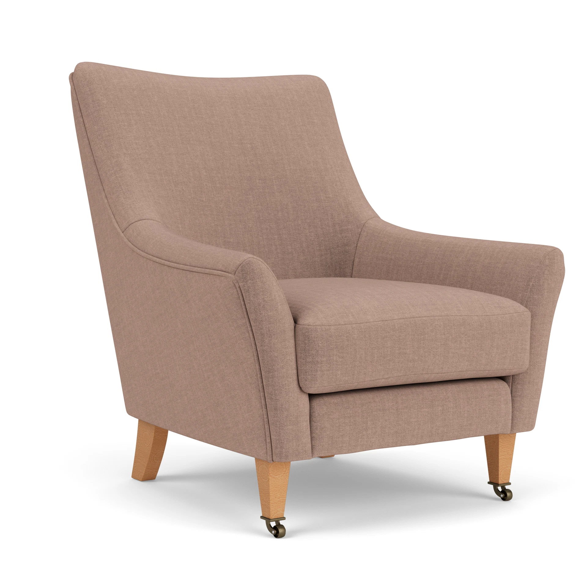 Martha Armchair in Eco Chenille - Dusky Rose with Light legs