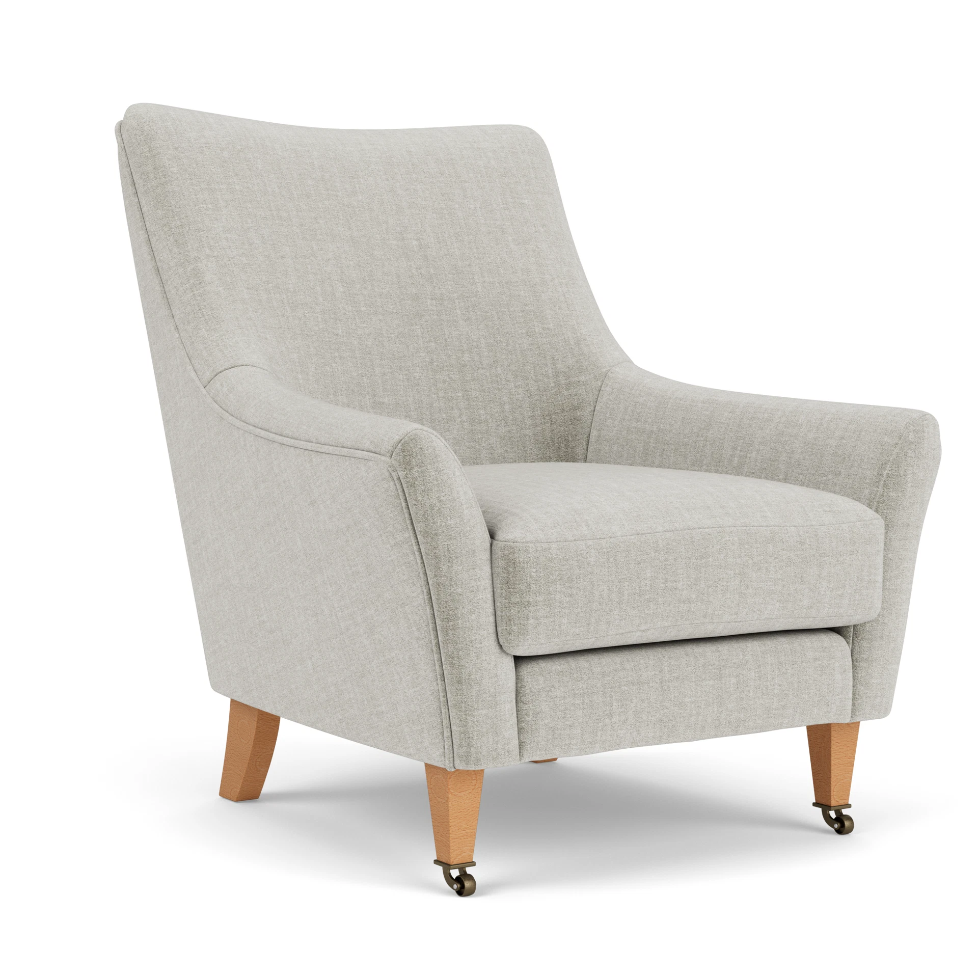 Martha Armchair in Eco Chenille - Grey Mist with Light legs