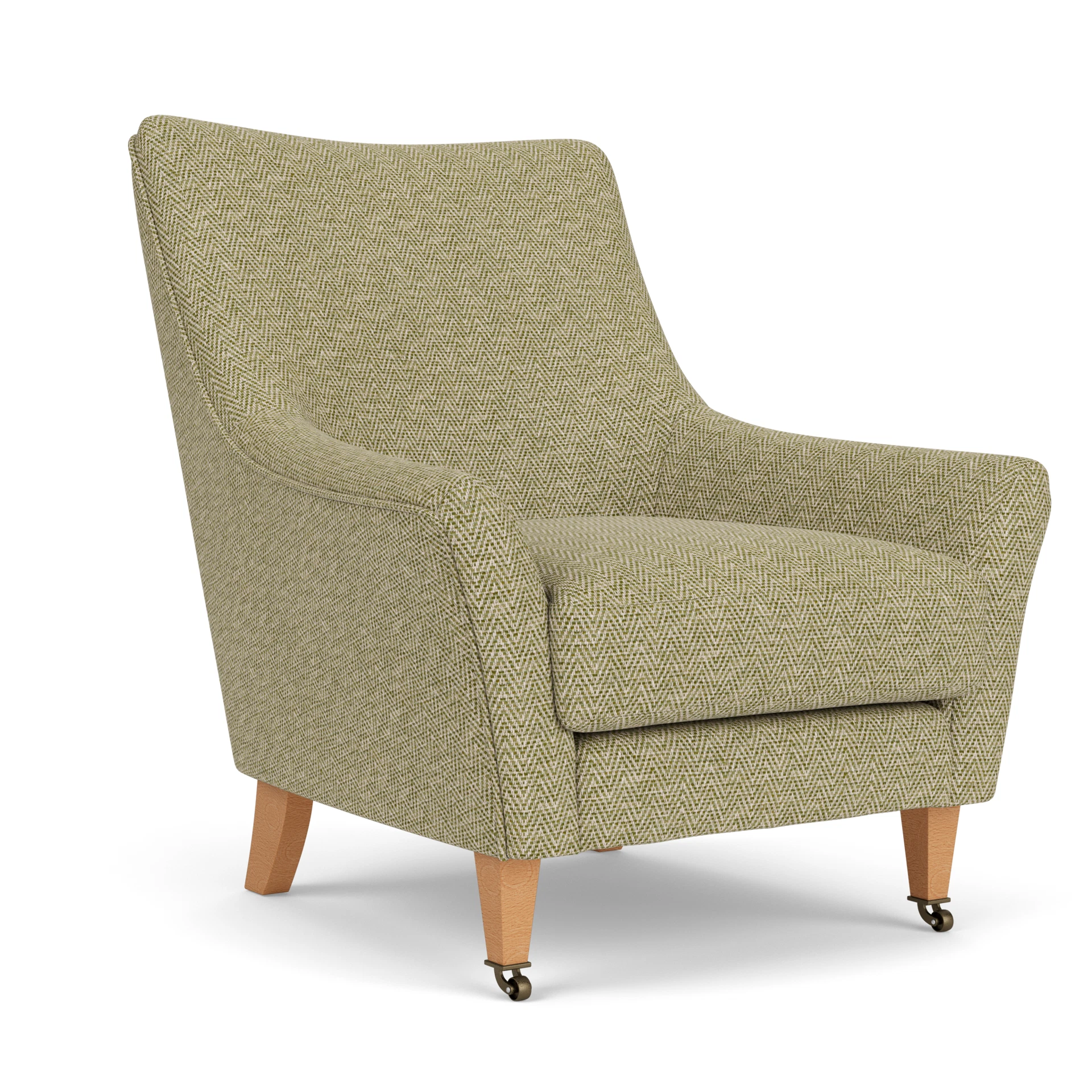 Martha Armchair in Herringbone Weave - Apple with Light legs