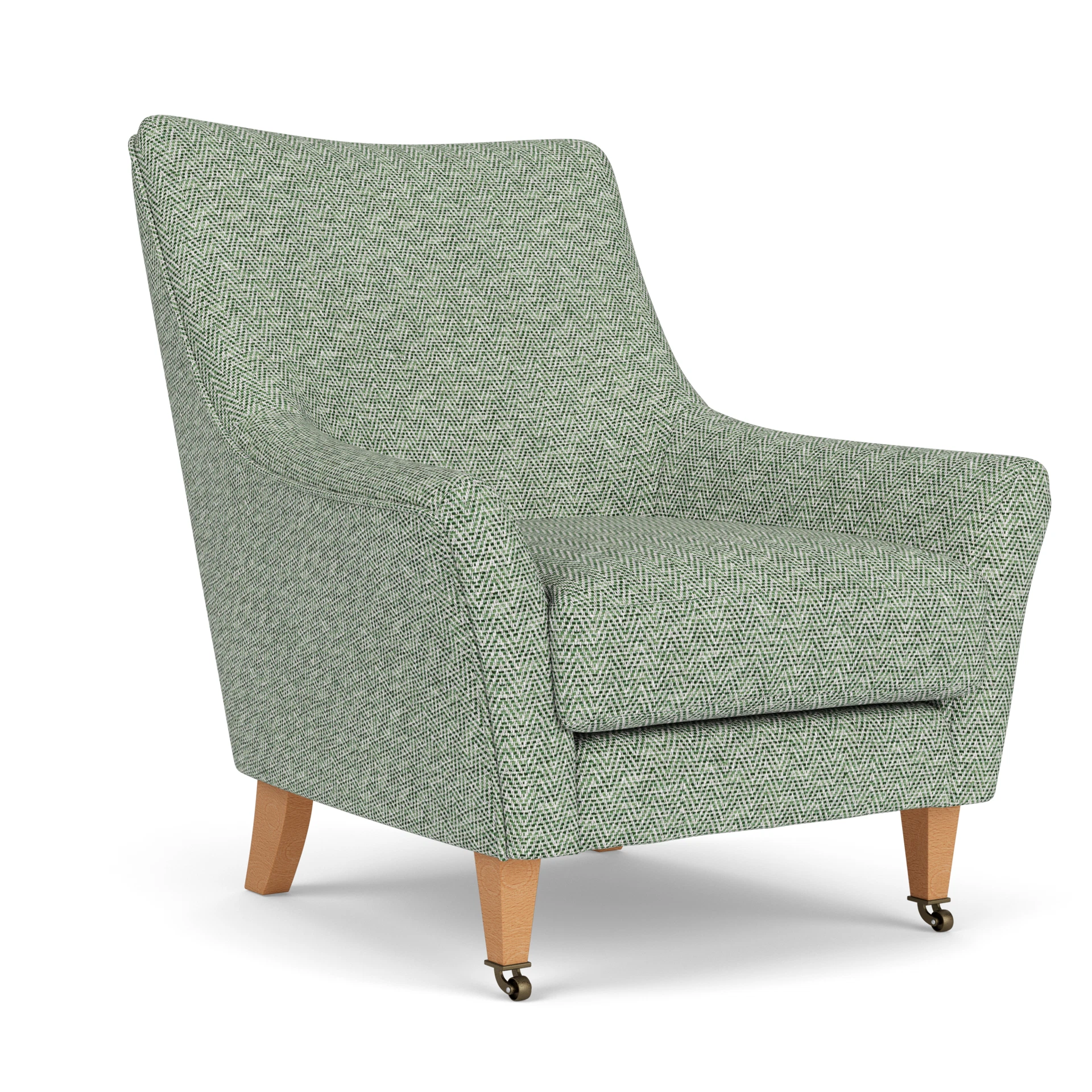 Martha Armchair in Herringbone Weave - Lake with Light legs