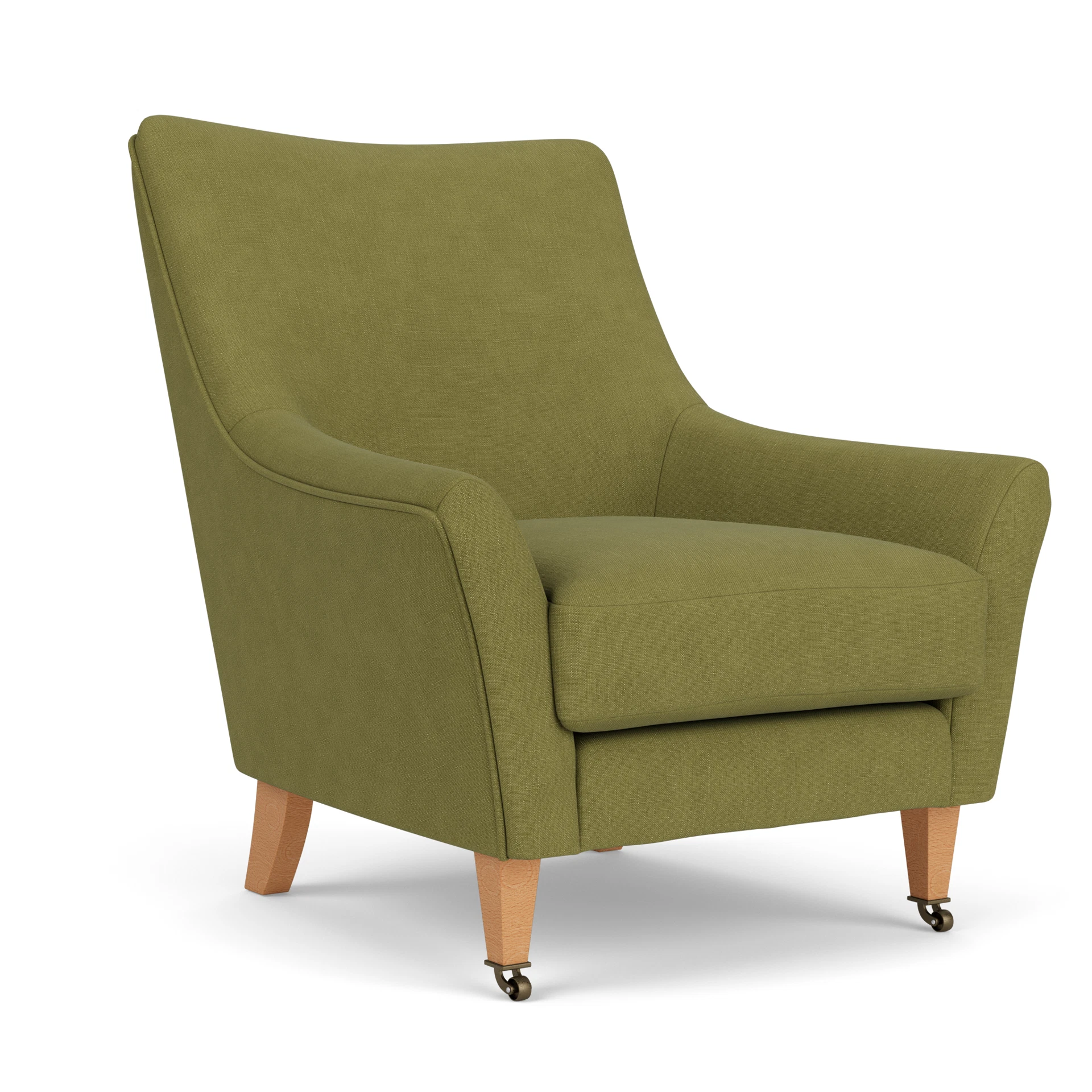 Martha Armchair in House Linen Mix - Apple with Light legs