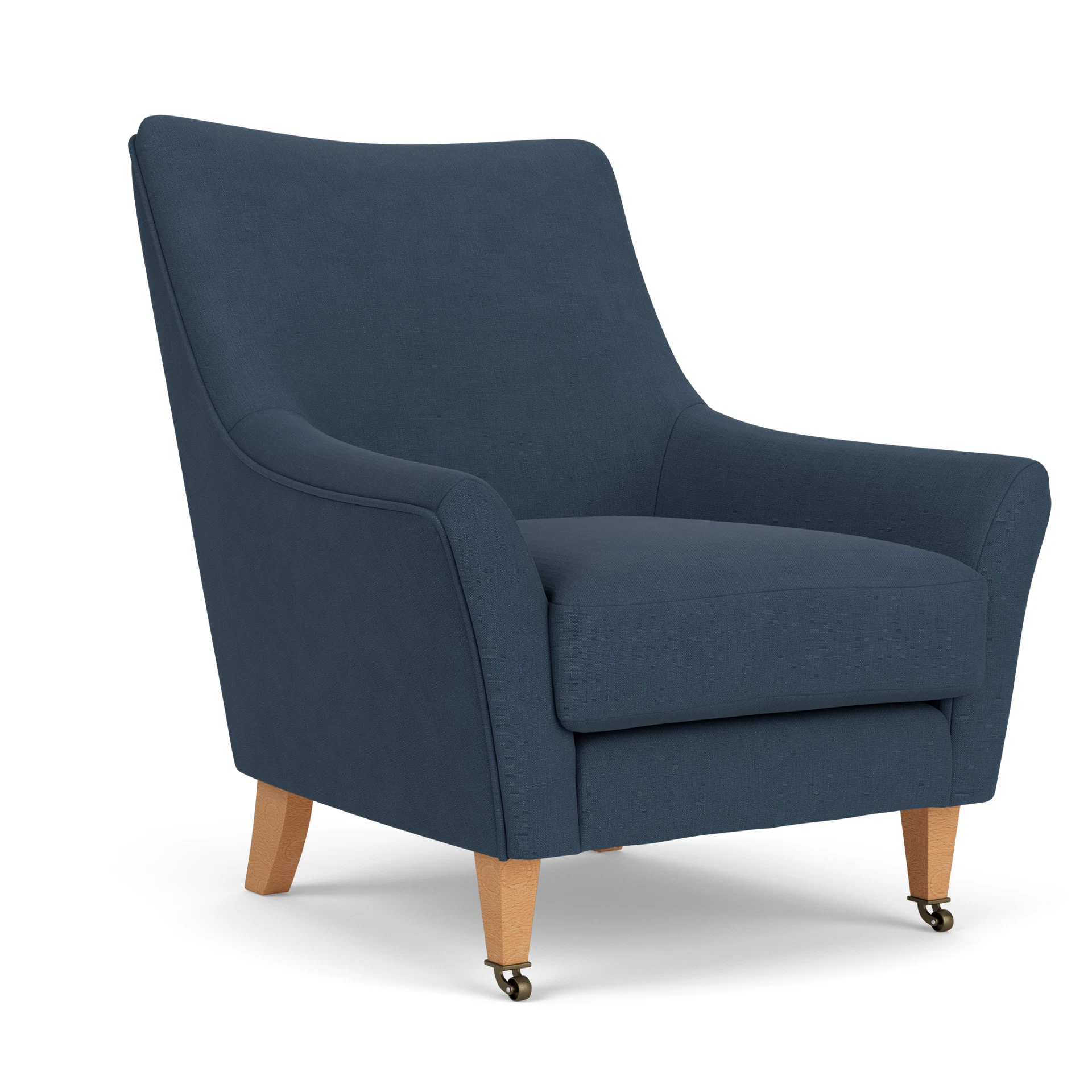Martha Armchair in House Linen Mix - Indigo with Light legs
