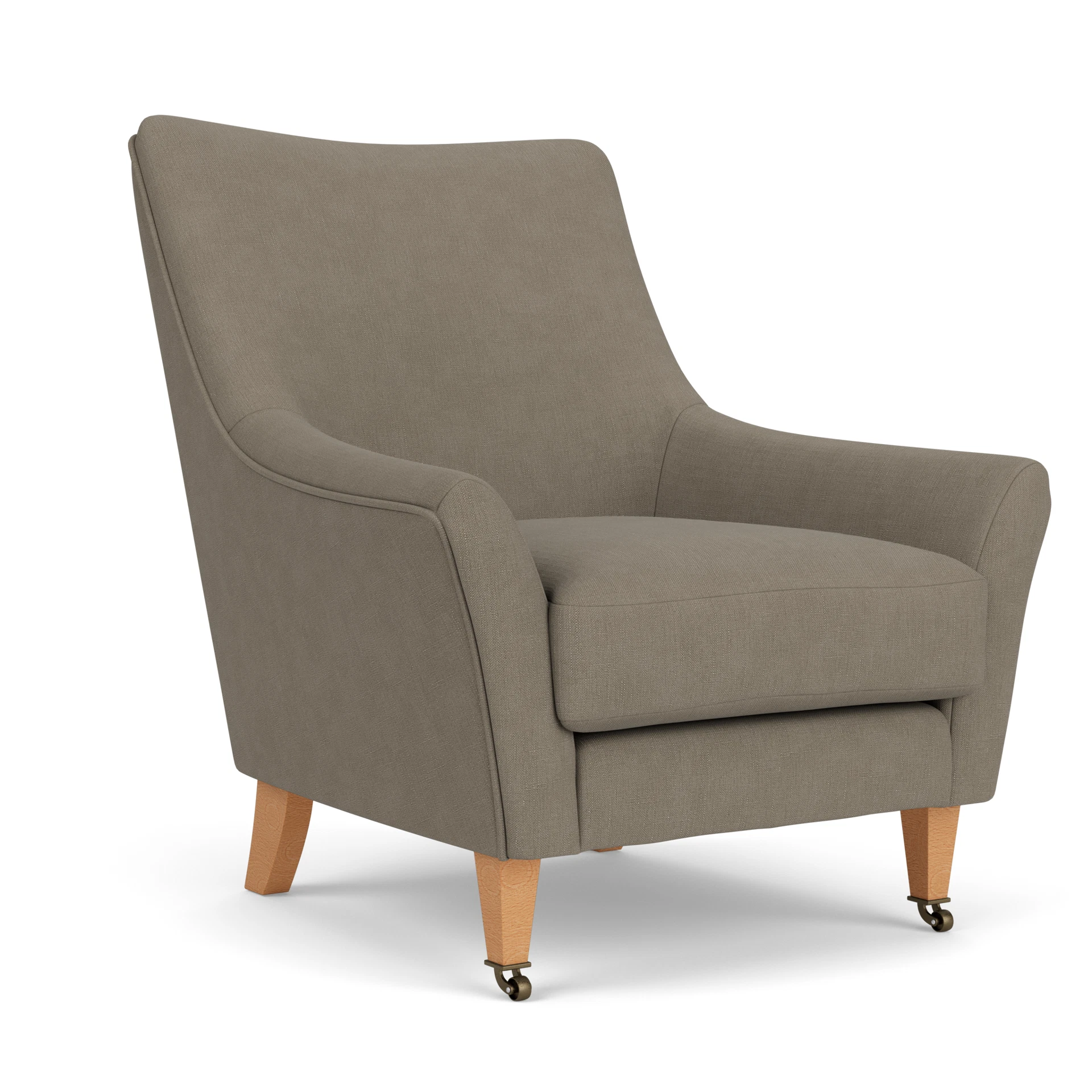Martha Armchair in House Linen Mix - Mid Grey with Light legs