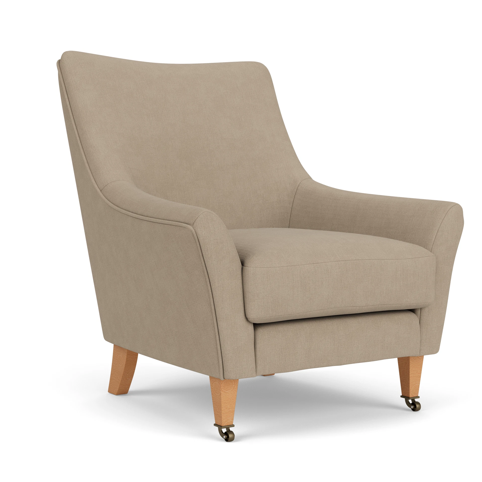 Martha Armchair in House Linen Mix - Natural with Light legs