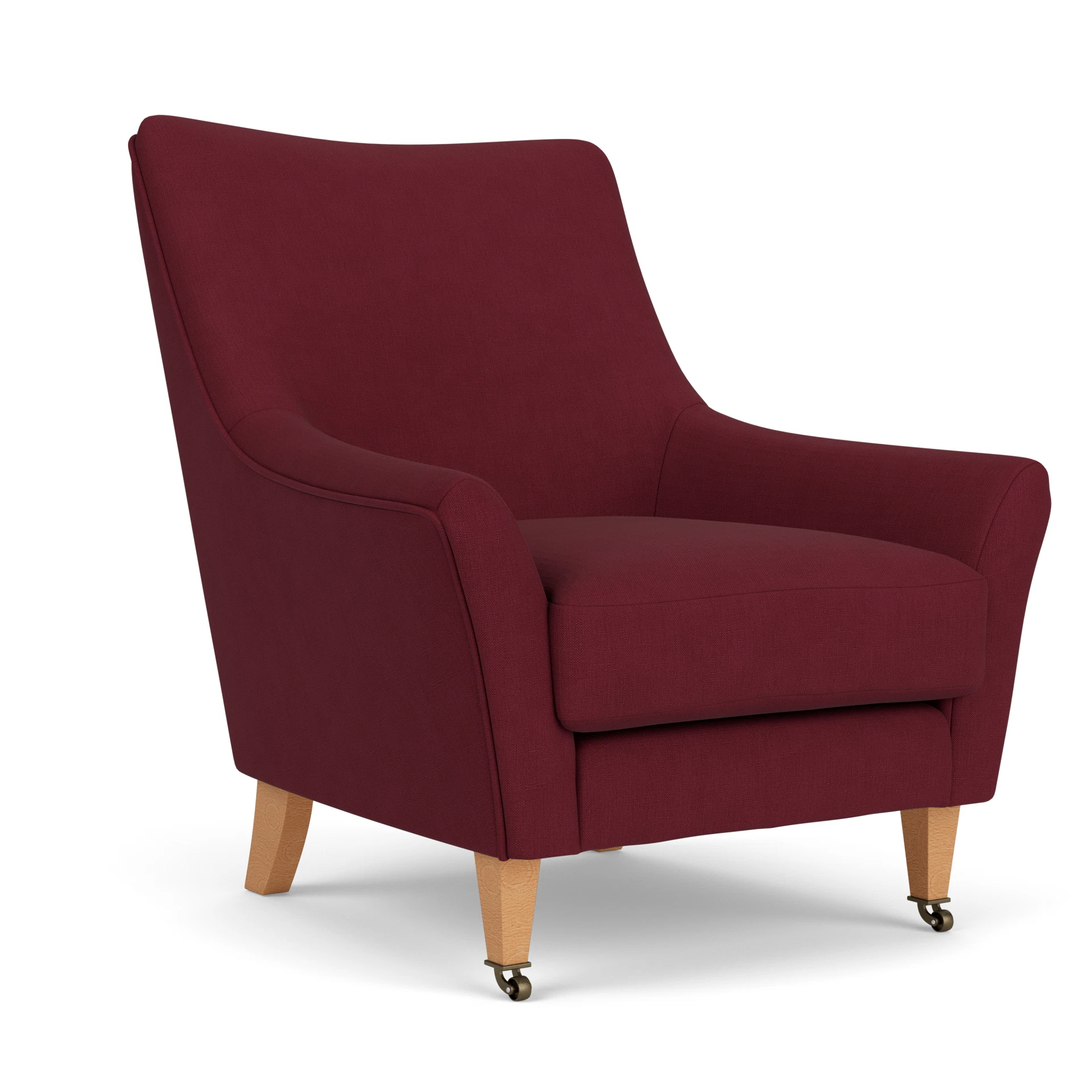 Martha Armchair in House Linen Mix - Rosehip with Light legs