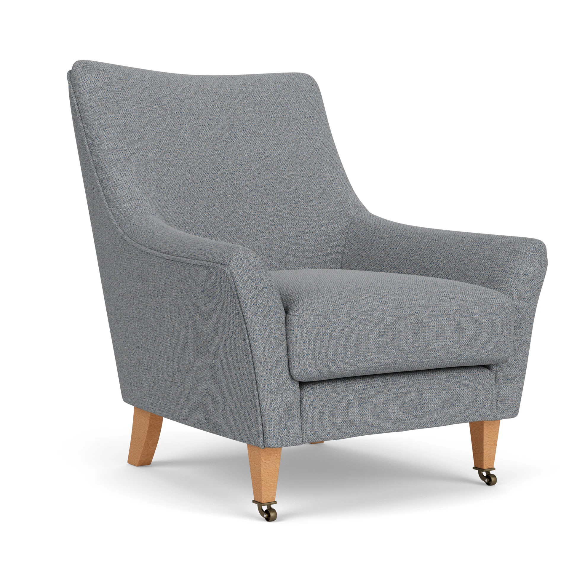 Martha Armchair in House Weave - Blue Marl with Light legs