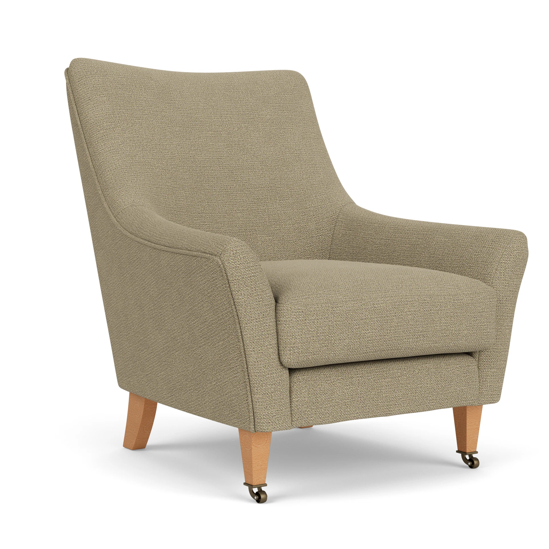 Martha Armchair in House Weave - Green Marl with Light legs